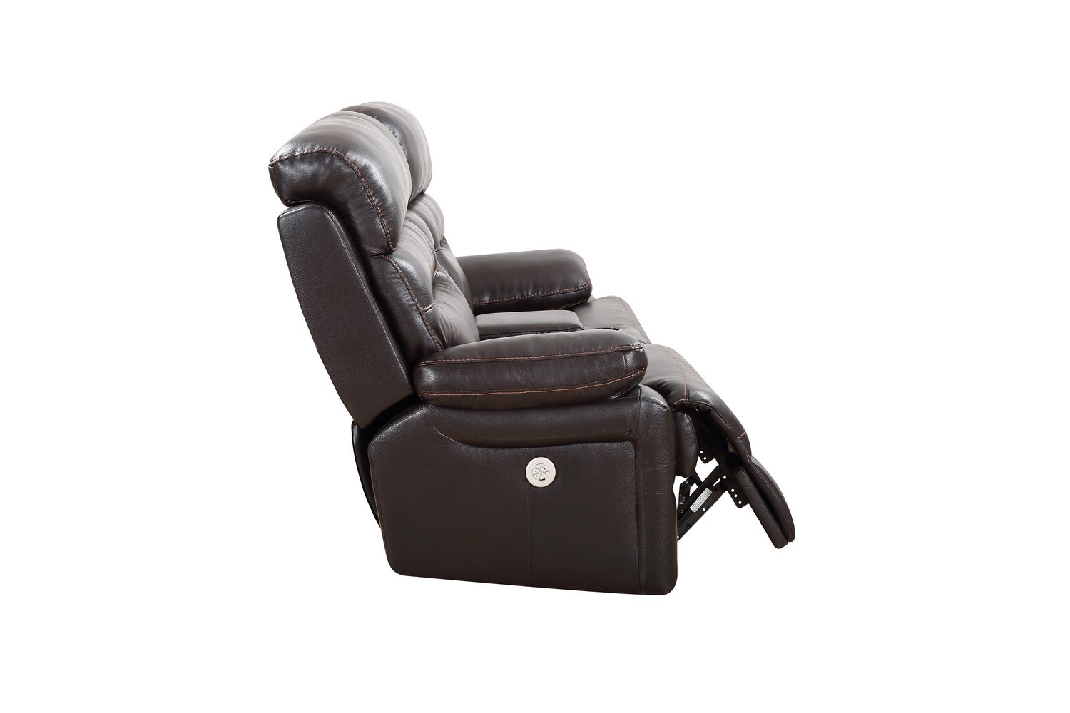 GUF 9442 Power Reclining Console Loveseat - Brown, Leather Air