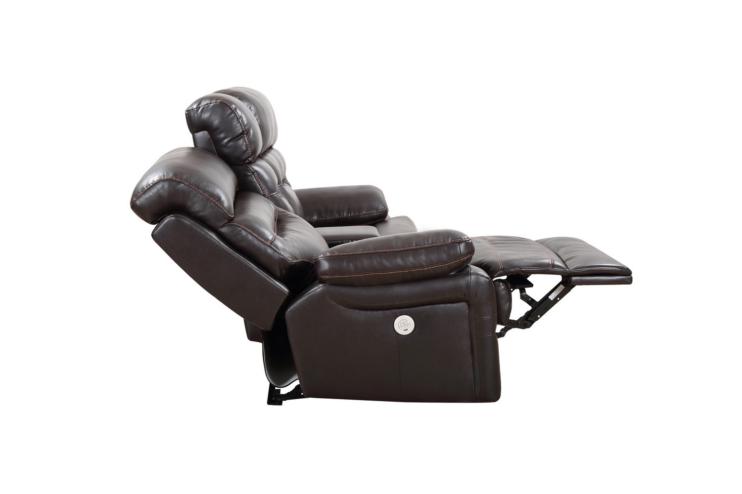 GUF 9442 Power Reclining Console Loveseat - Brown, Leather Air
