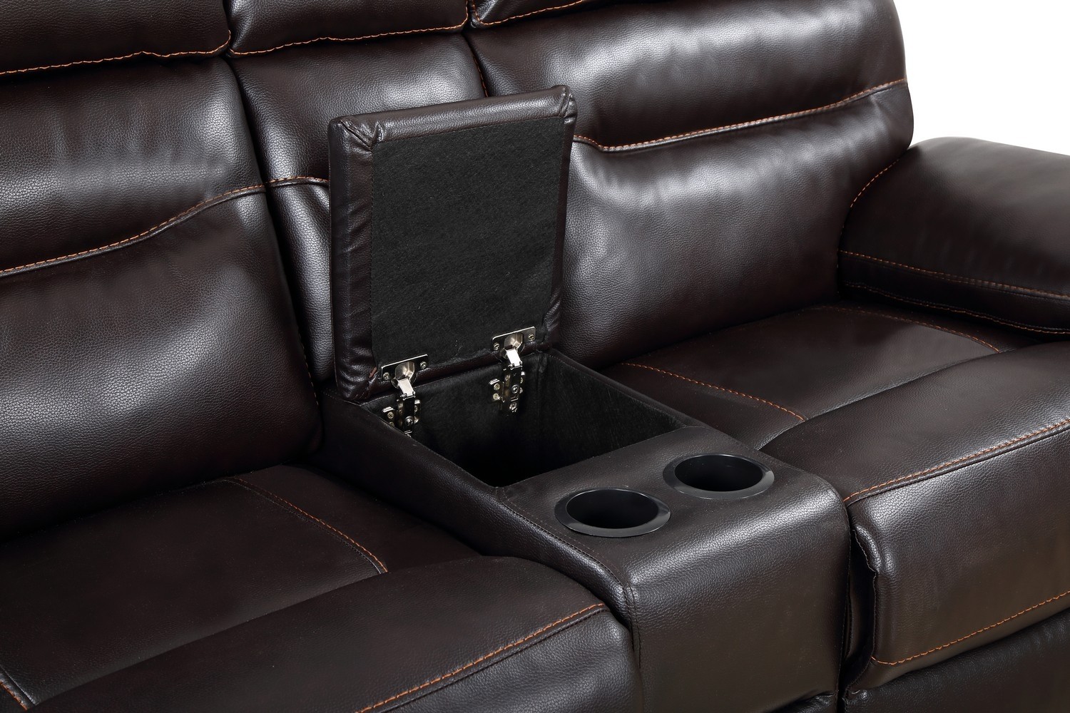 GUF 9442 Console Loveseat - Brown, Leather Air