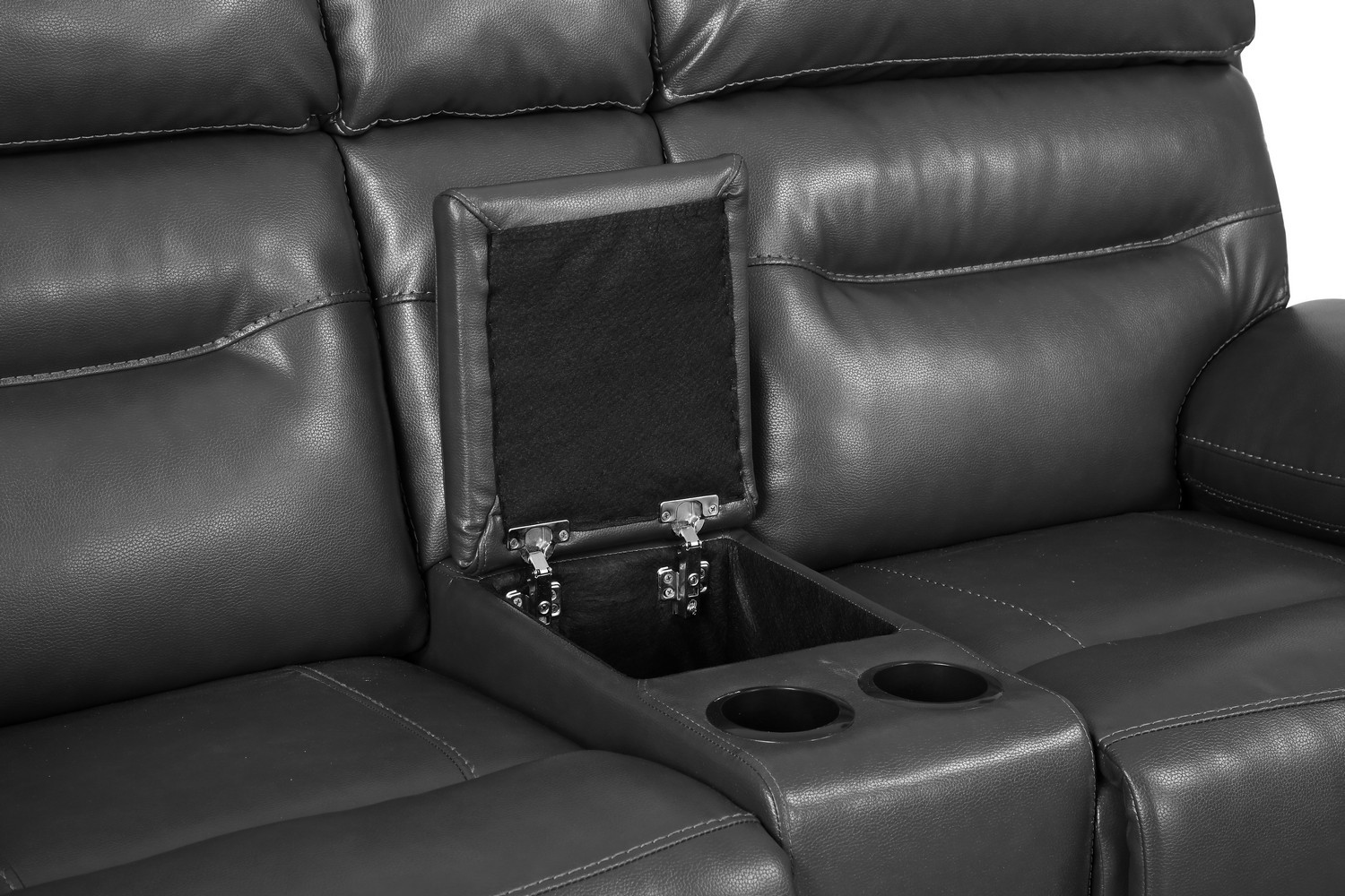 GUF 9442 Console Loveseat - Gray, Leather Air