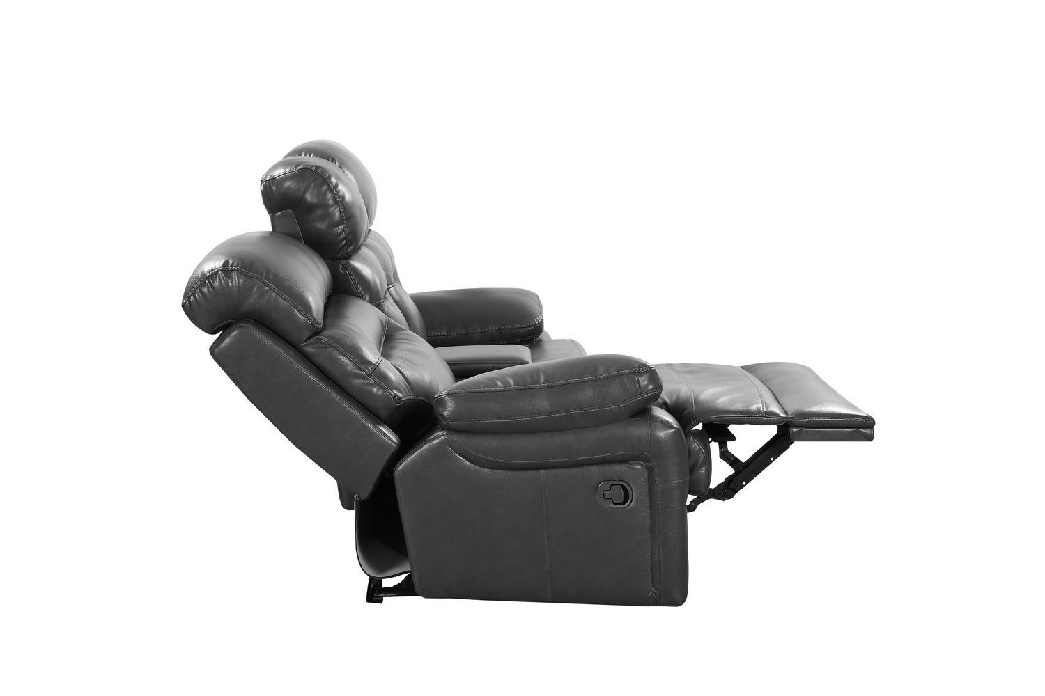 GUF 9442 Console Loveseat - Gray, Leather Air