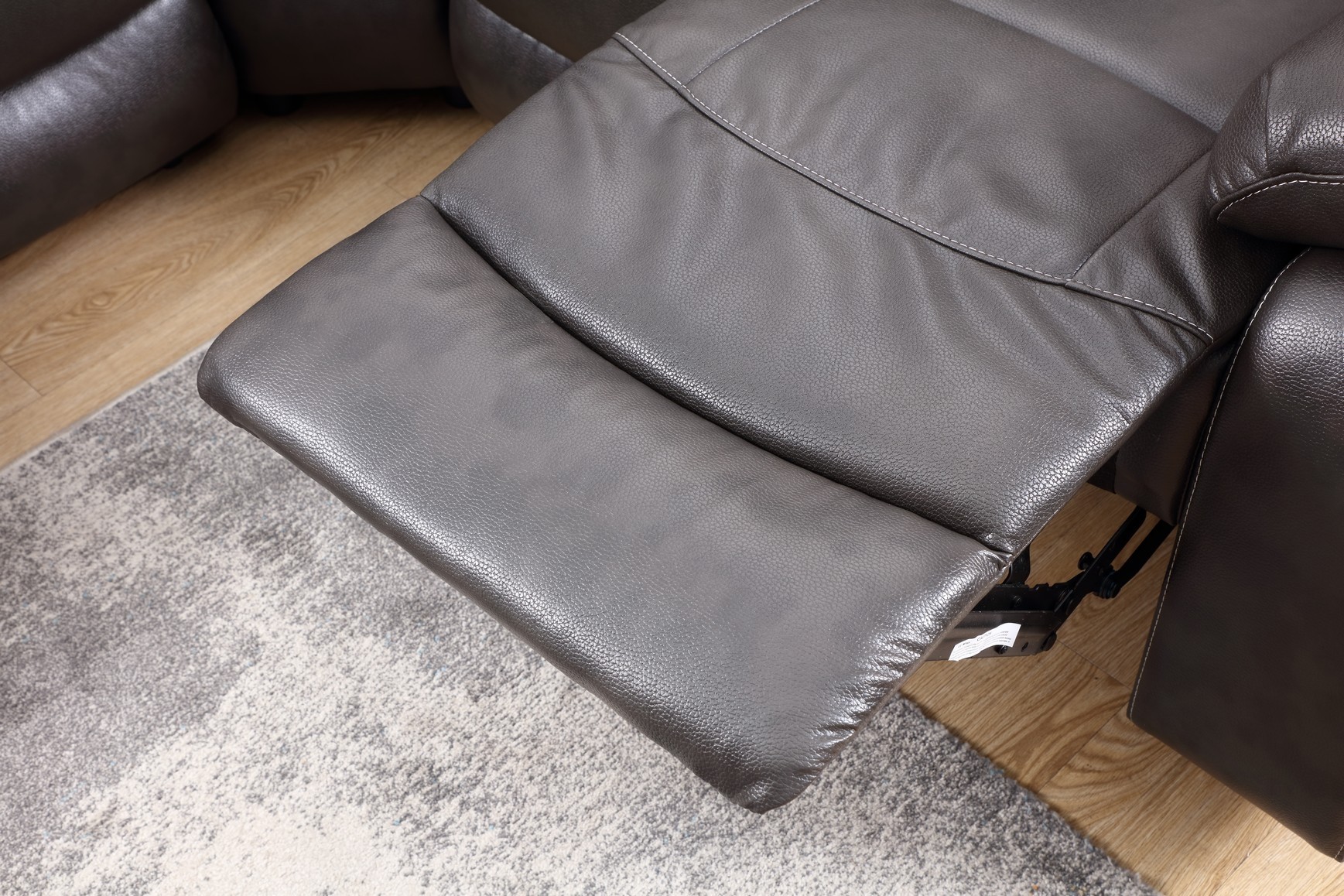 GUF 9443 Sectional with Power Recliners - Dark Gray, Leather Air