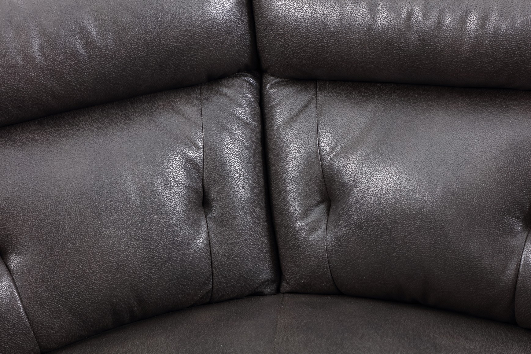 GUF 9443 Sectional with Power Recliners - Dark Gray, Leather Air