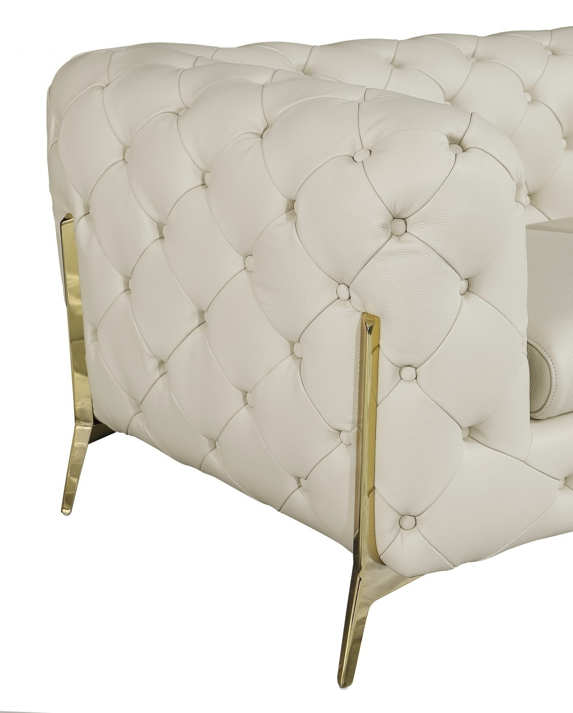 GUF 970 Sofa with 2 Chair Set - Beige, Genuine Leather