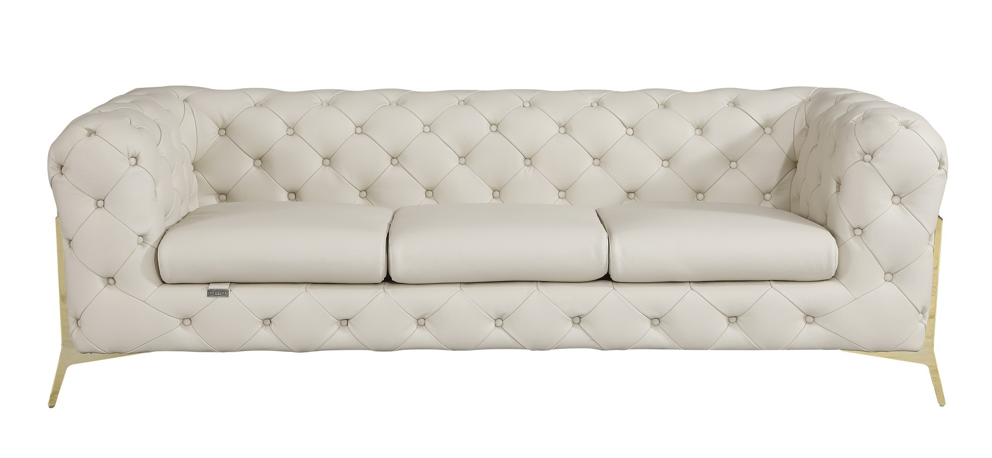 GUF 970 Sofa with 2 Chair Set - Beige, Genuine Leather