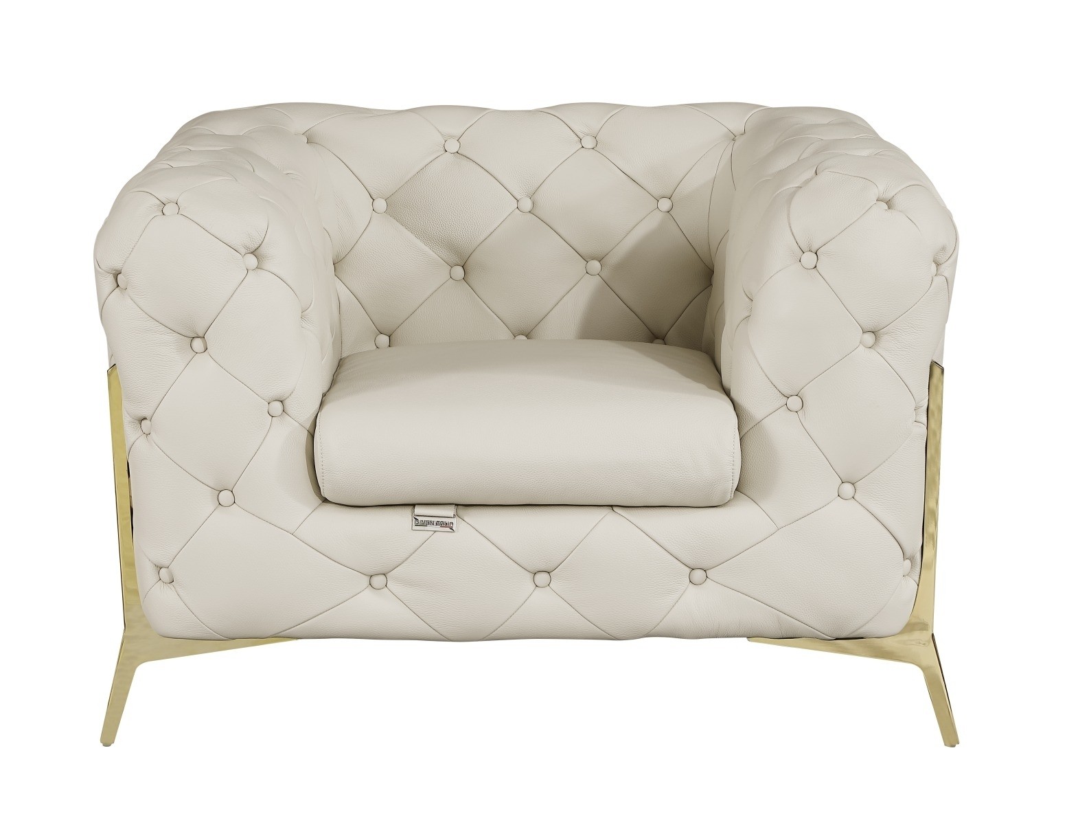 GUF 970 Sofa with 2 Chair Set - Beige, Genuine Leather