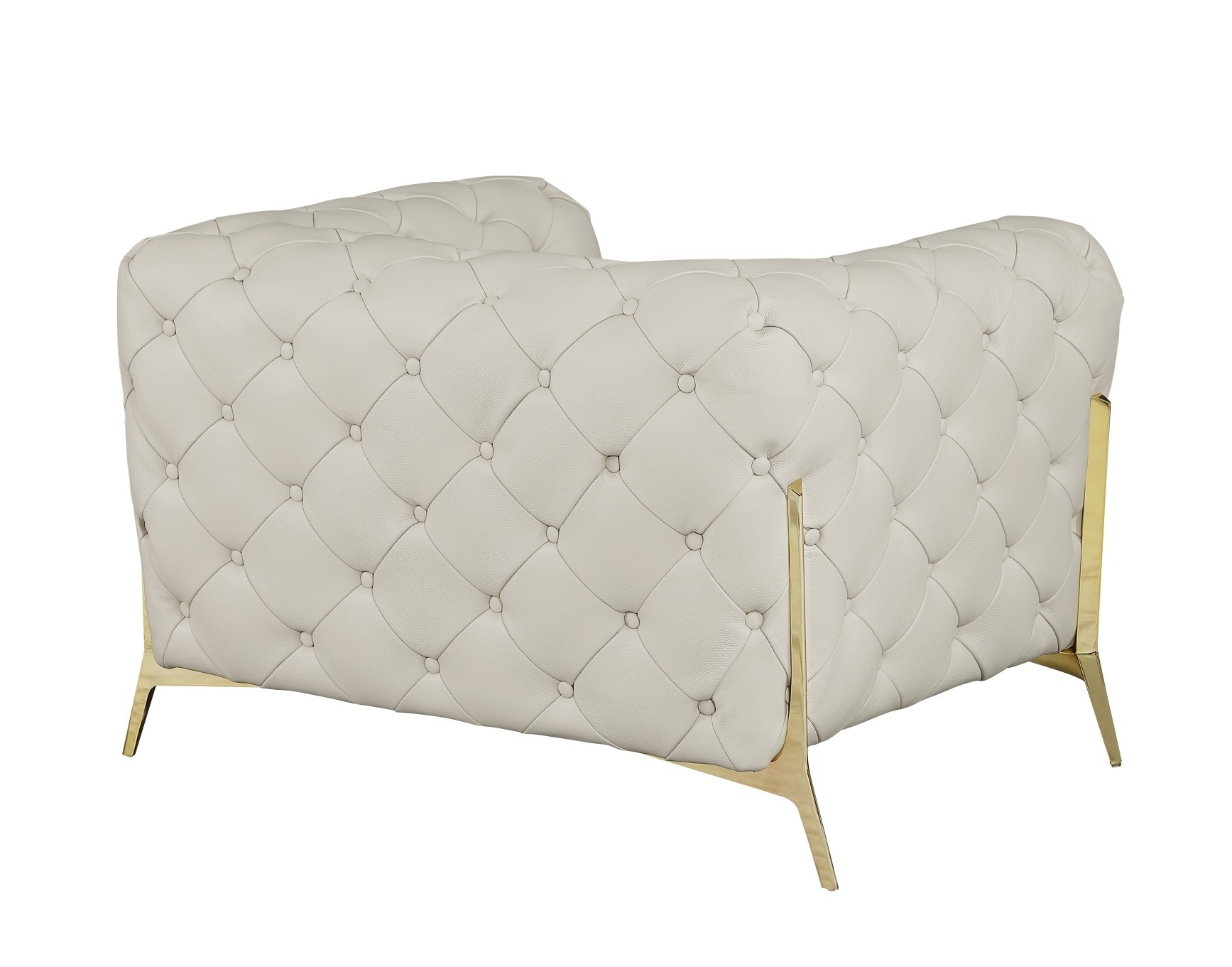 GUF 970 Sofa with 2 Chair Set - Beige, Genuine Leather