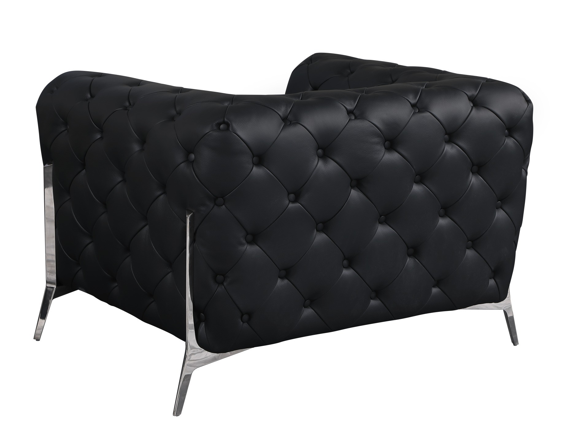 GUF 970 Sofa with 2 Chair Set - Black, Genuine Leather