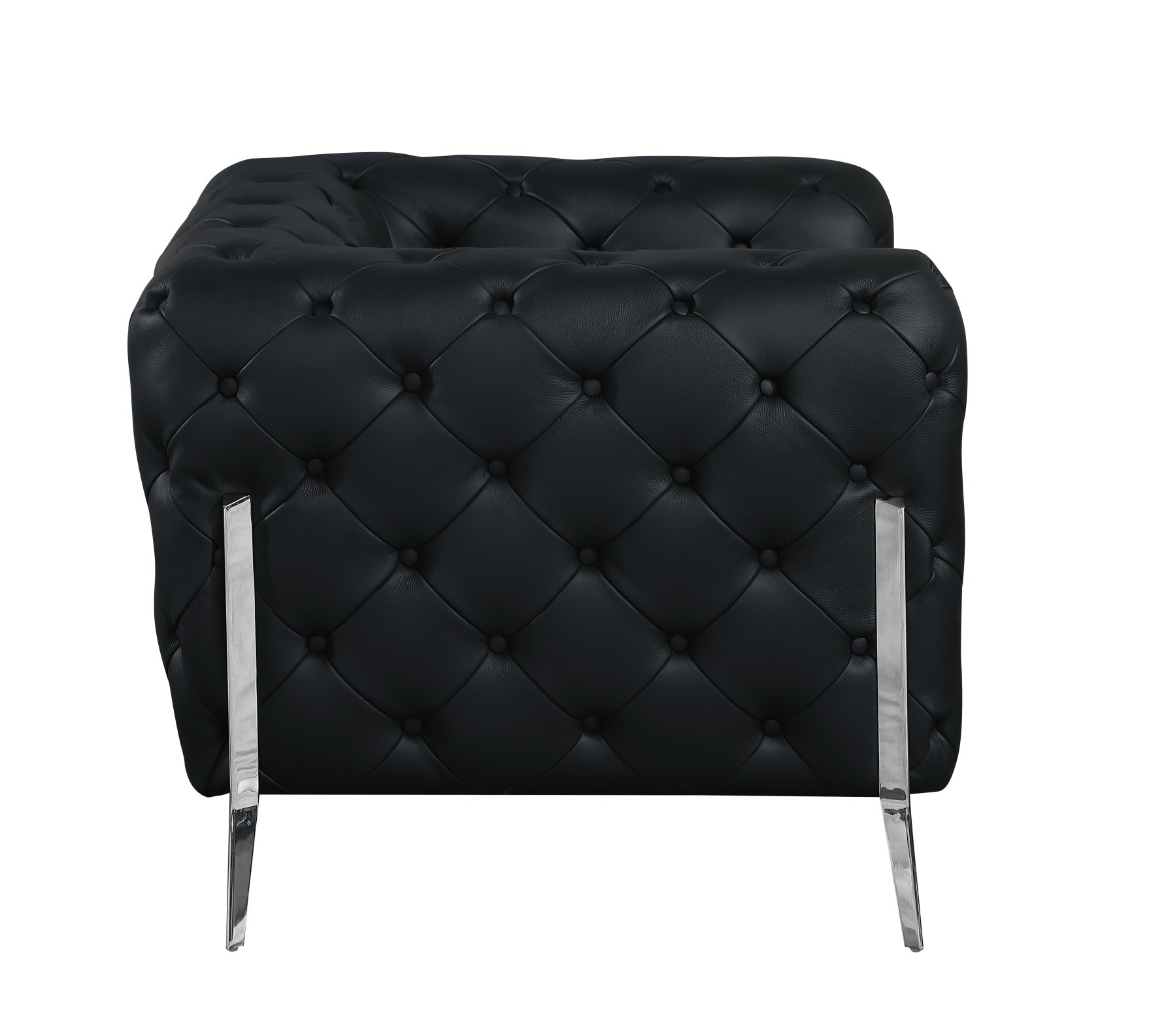 GUF 970 Sofa with 2 Chair Set - Black, Genuine Leather