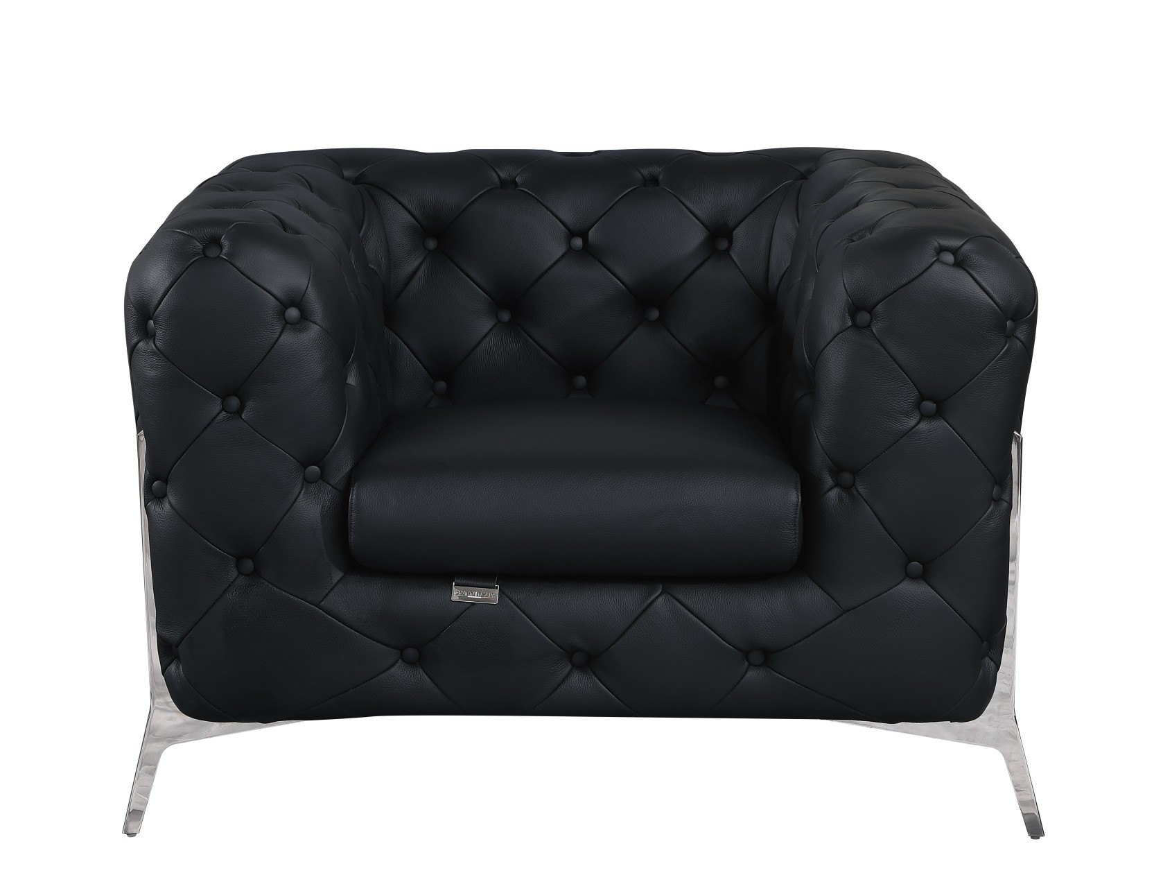 GUF 970 Sofa with 2 Chair Set - Black, Genuine Leather