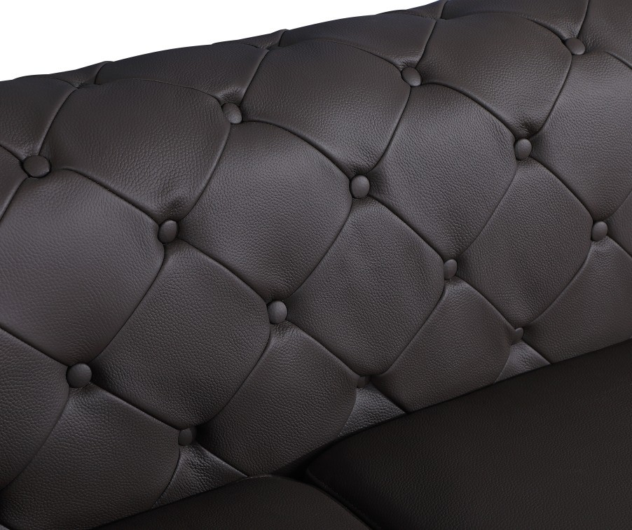 GUF 970 Sofa with 2 Chair Set - Brown, Genuine Leather