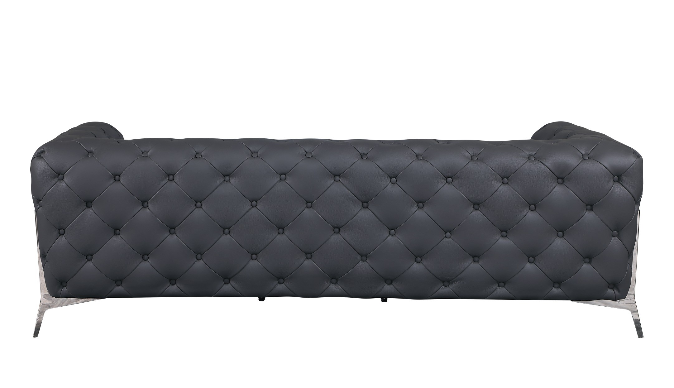 GUF 970 Sofa with 2 Chair Set - Dark Gray, Genuine Leather