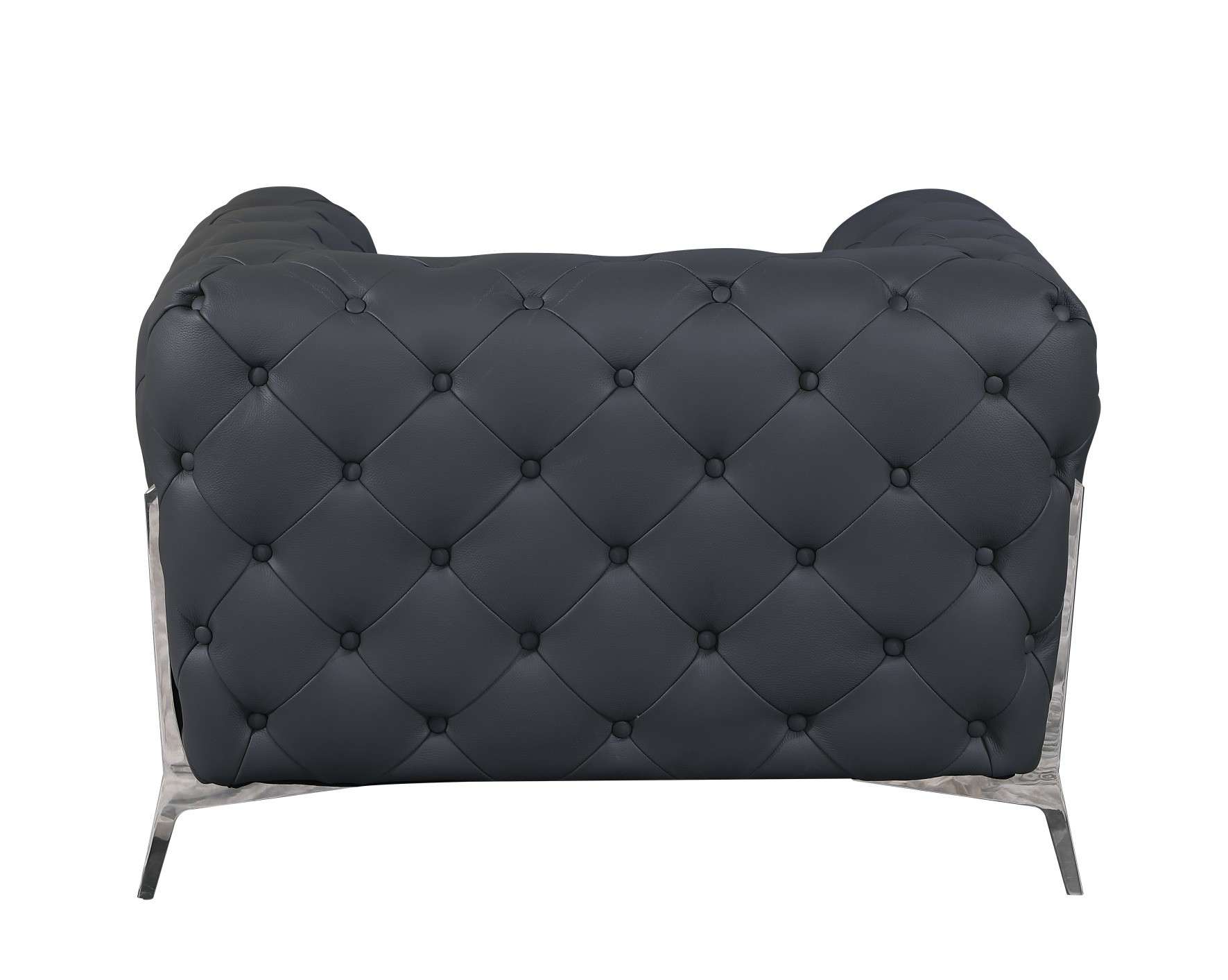 GUF 970 Sofa with 2 Chair Set - Dark Gray, Genuine Leather