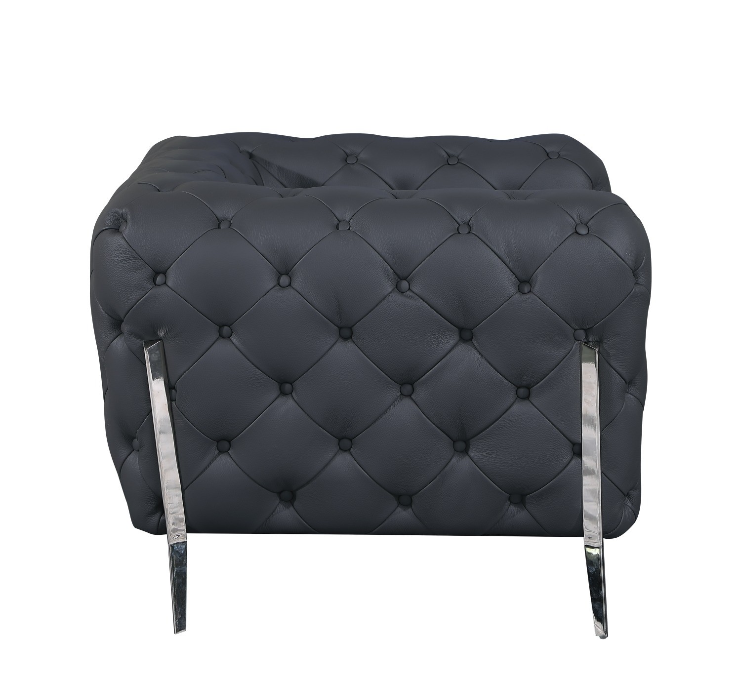 GUF 970 Sofa with 2 Chair Set - Dark Gray, Genuine Leather