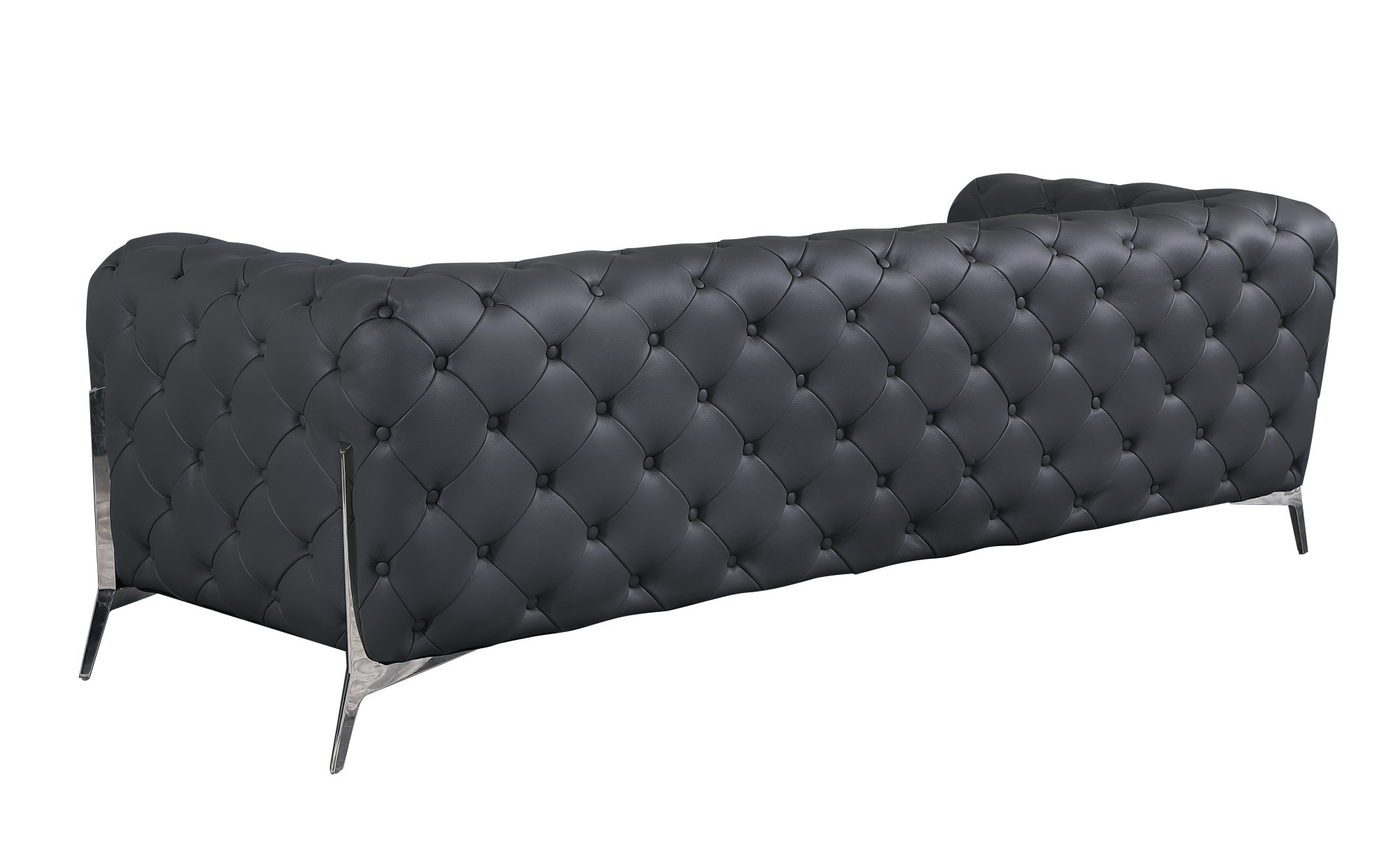 GUF 970 Sofa with 2 Chair Set - Dark Gray, Genuine Leather