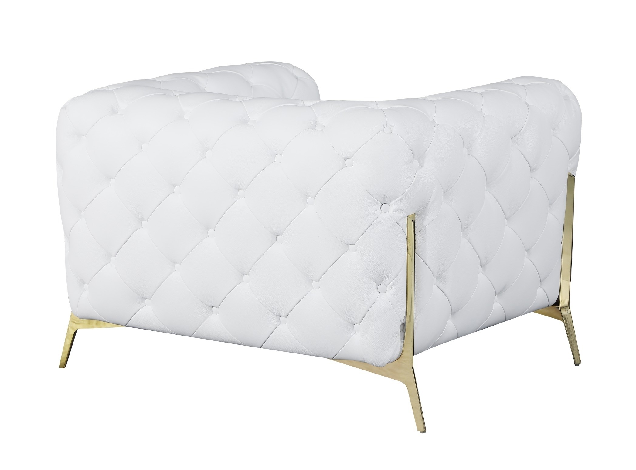 GUF 970 Sofa with 2 Chair Set - White, Genuine Leather