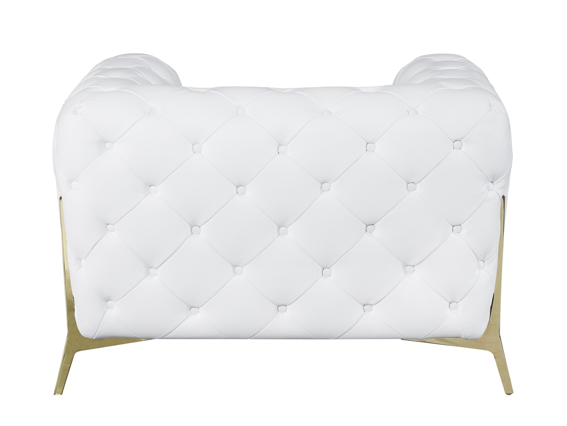 GUF 970 Sofa with 2 Chair Set - White, Genuine Leather