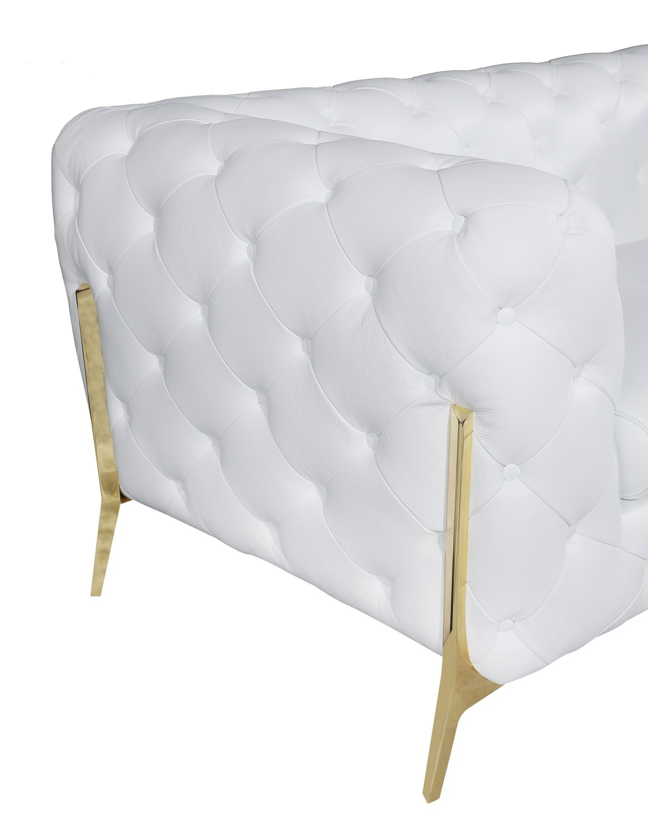 GUF 970 Sofa with 2 Chair Set - White, Genuine Leather