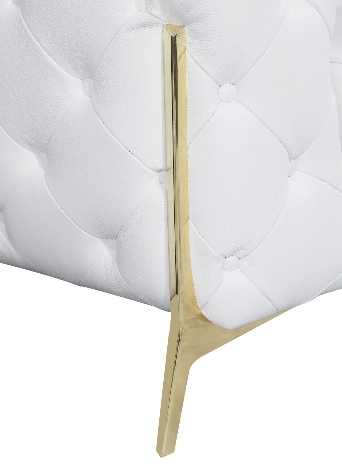GUF 970 Sofa with 2 Chair Set - White, Genuine Leather