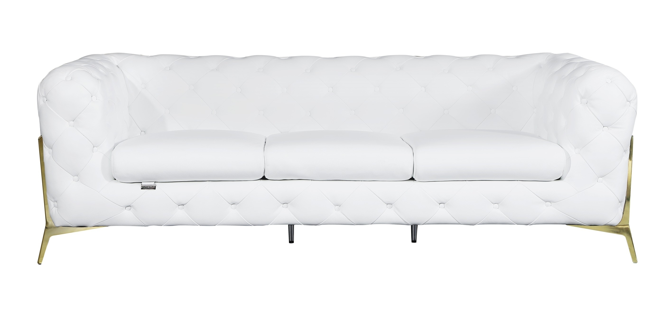 GUF 970 Sofa with 2 Chair Set - White, Genuine Leather
