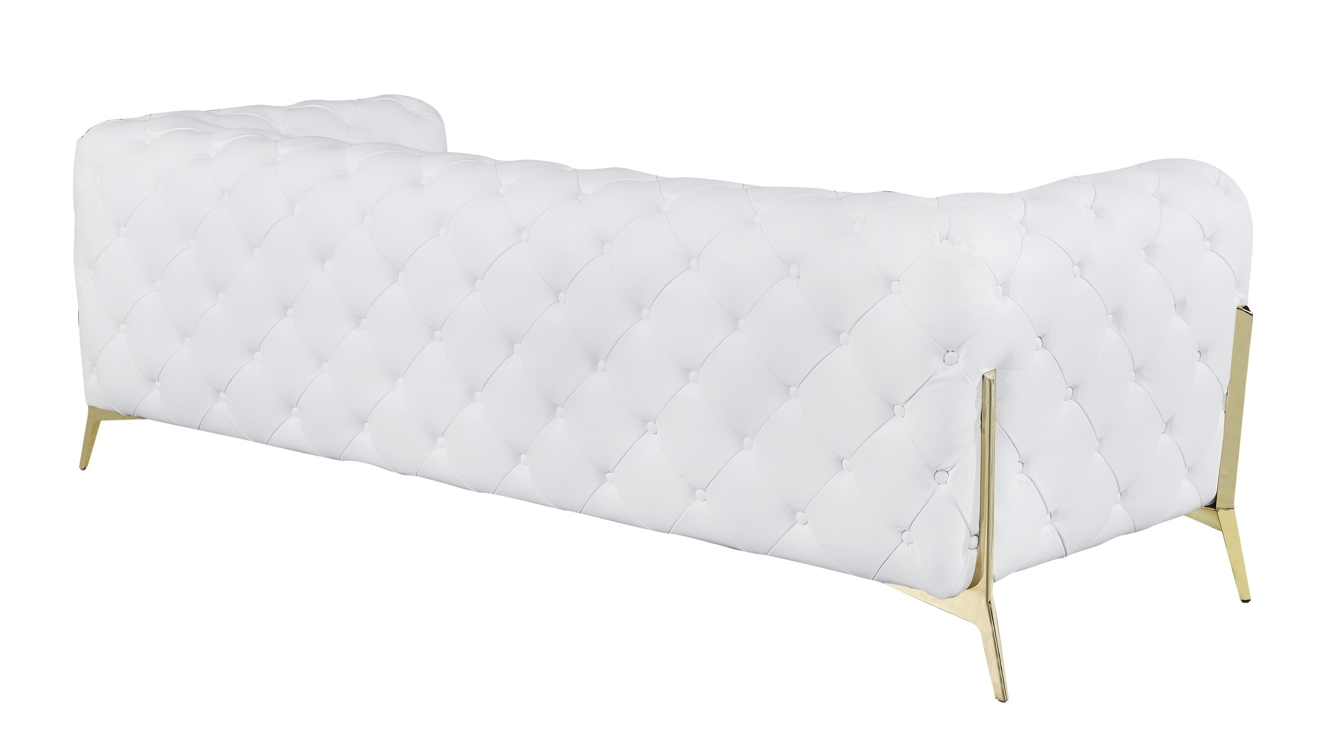 GUF 970 Sofa with 2 Chair Set - White, Genuine Leather