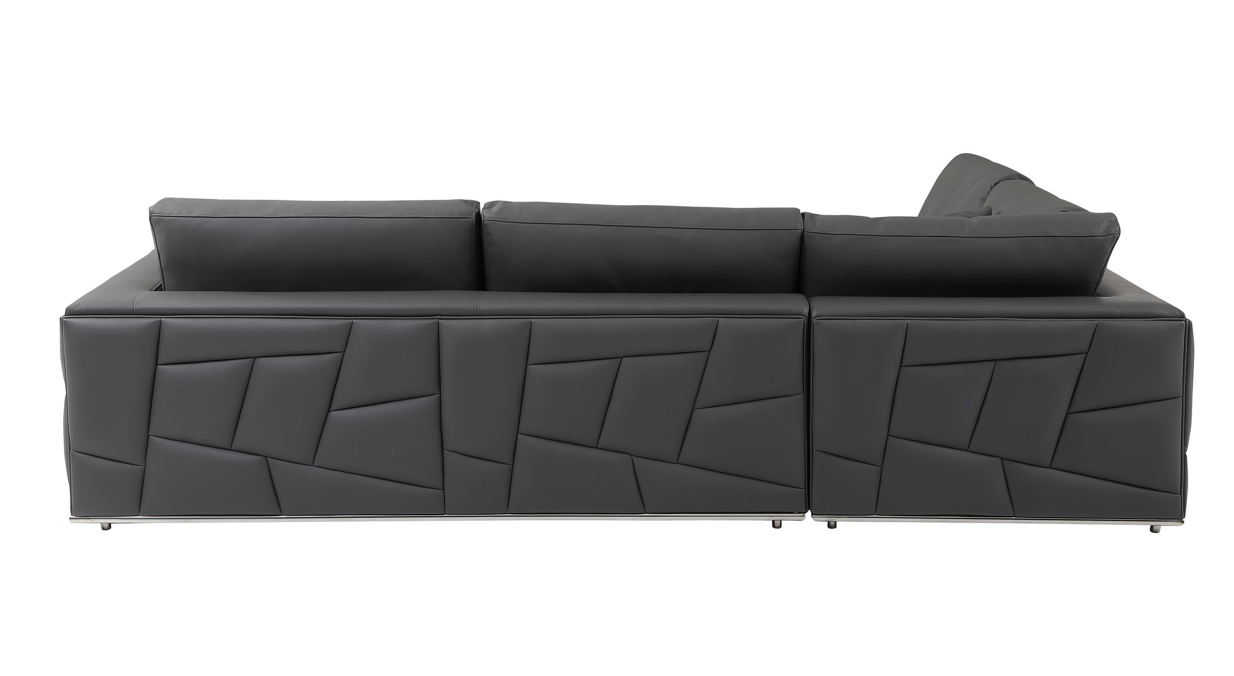 GUF 998 Left Facing Sectional - Dark Gray, Genuine Italian Leather
