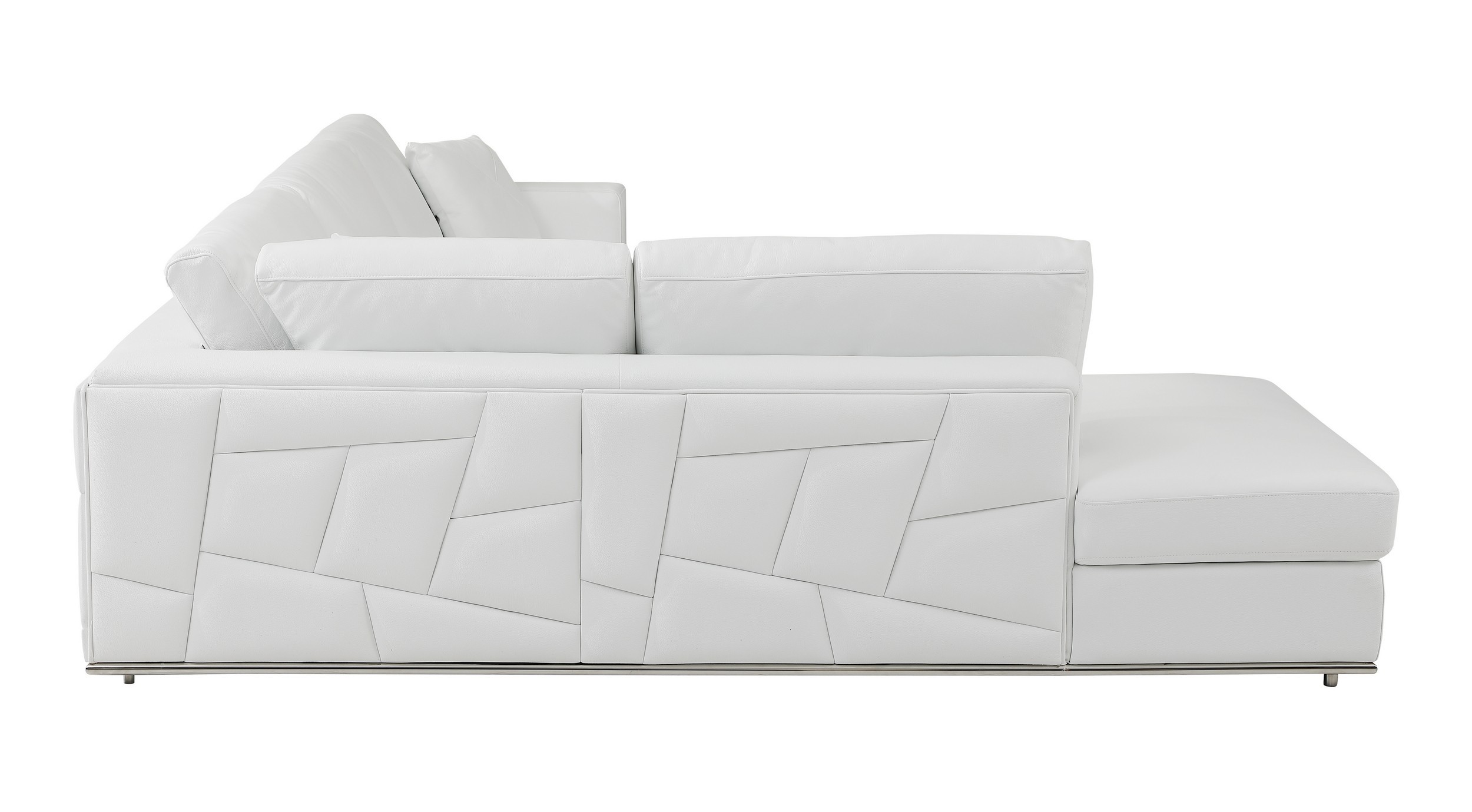 GUF 998 Left Facing Sectional - White, Genuine Italian Leather