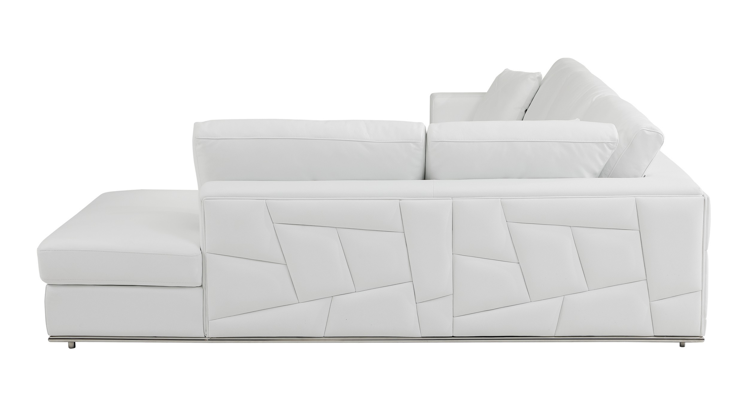 GUF 998 Right Facing Sectional Sofa - White, Genuine Italian Leather