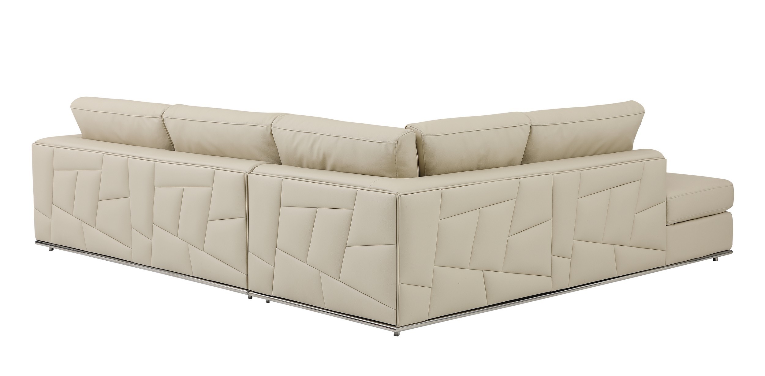 GUF 998 Left Facing Sectional - Cream, Genuine Italian Leather