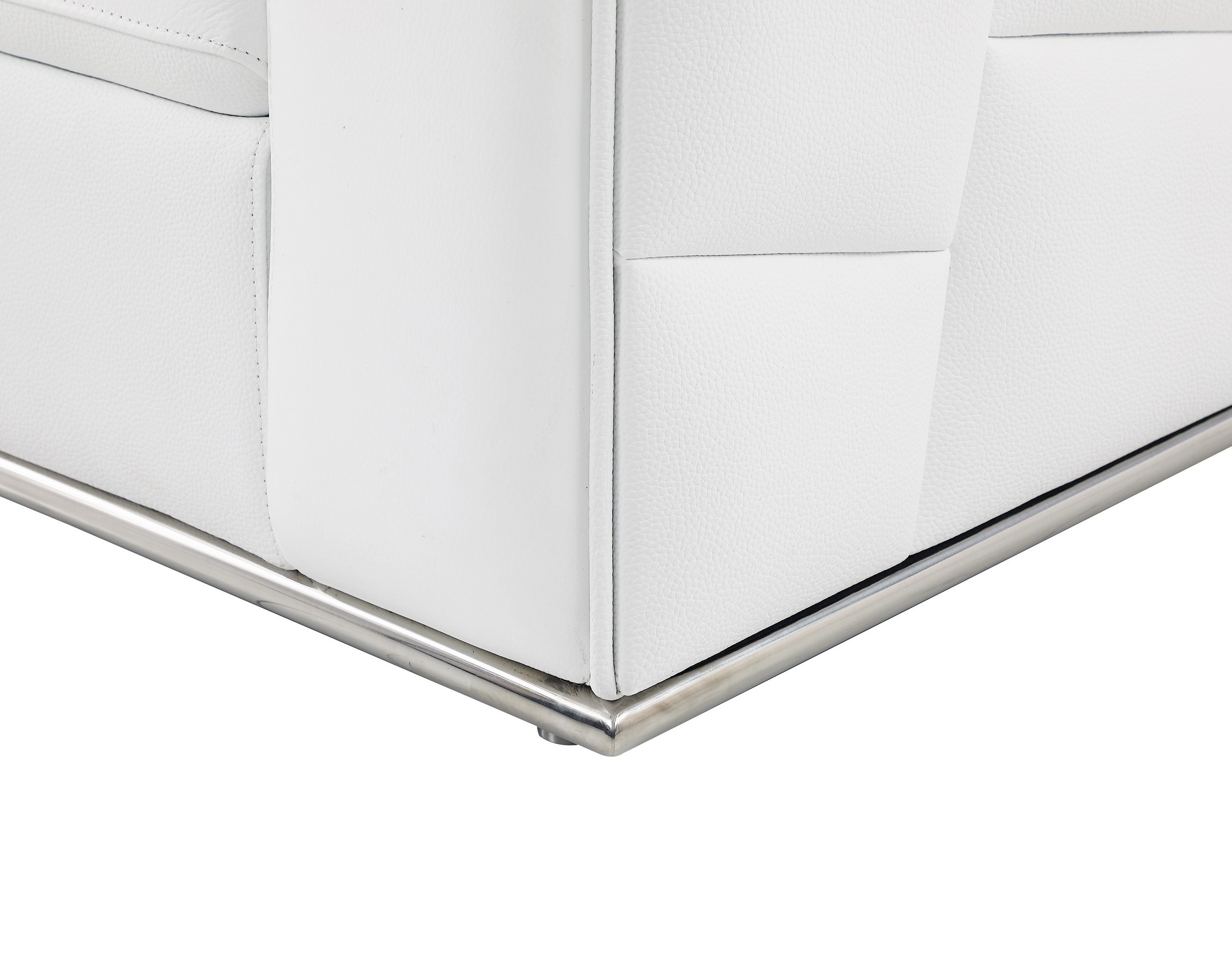 GUF 998 Left Facing Sectional - White, Genuine Italian Leather