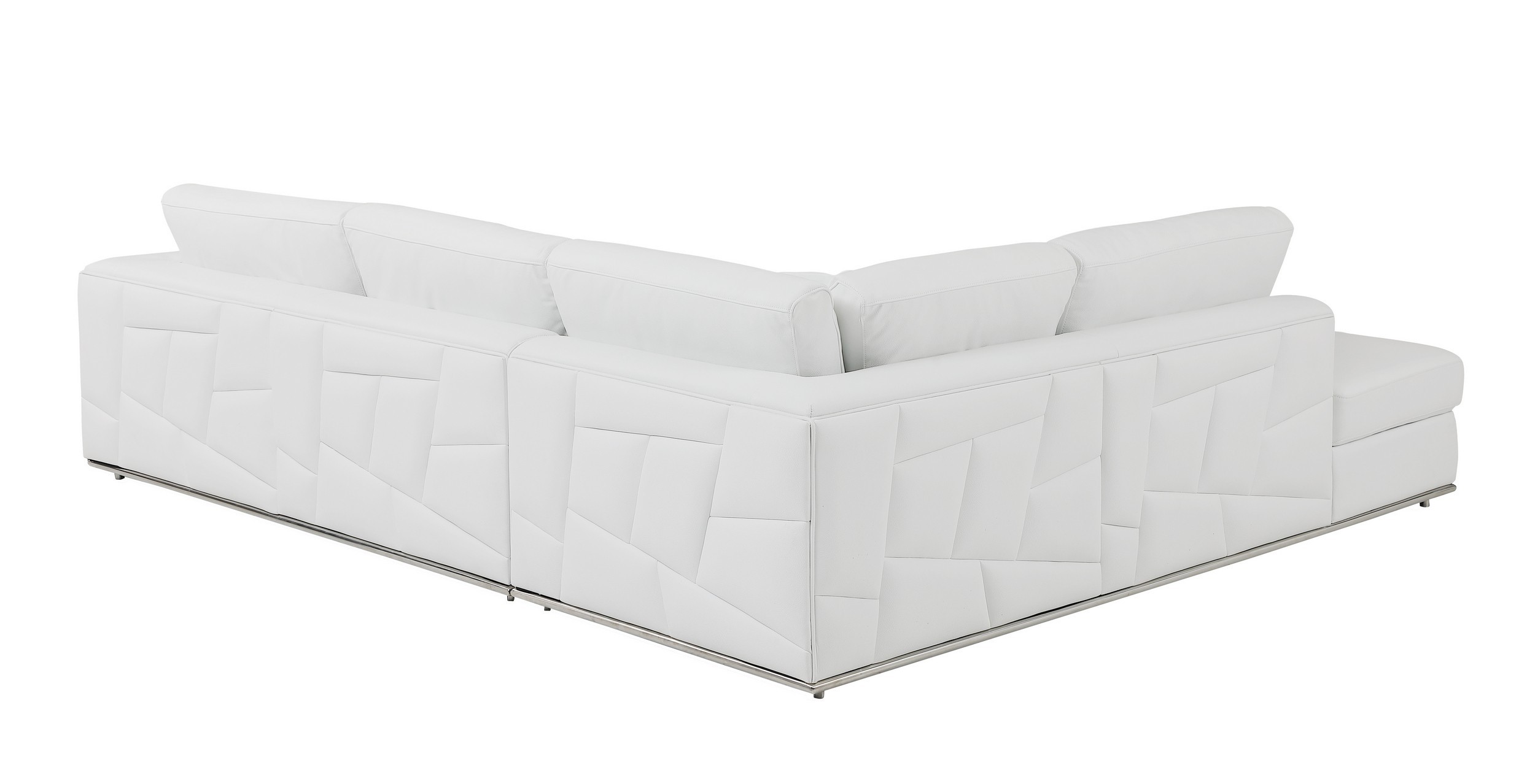 GUF 998 Left Facing Sectional - White, Genuine Italian Leather