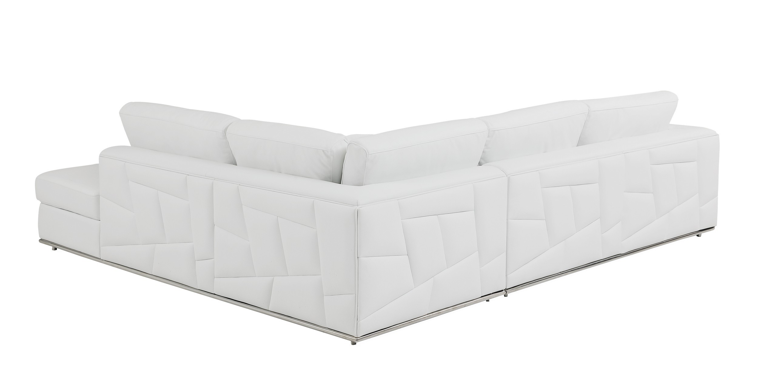 GUF 998 Right Facing Sectional Sofa - White, Genuine Italian Leather