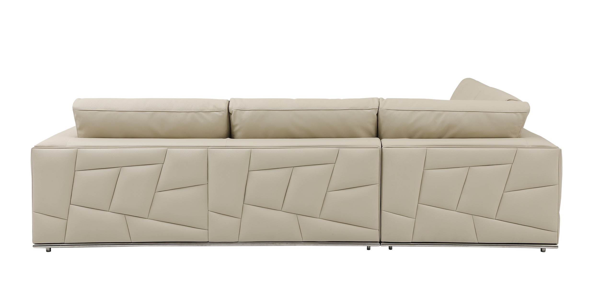 GUF 998 Left Facing Sectional - Cream, Genuine Italian Leather