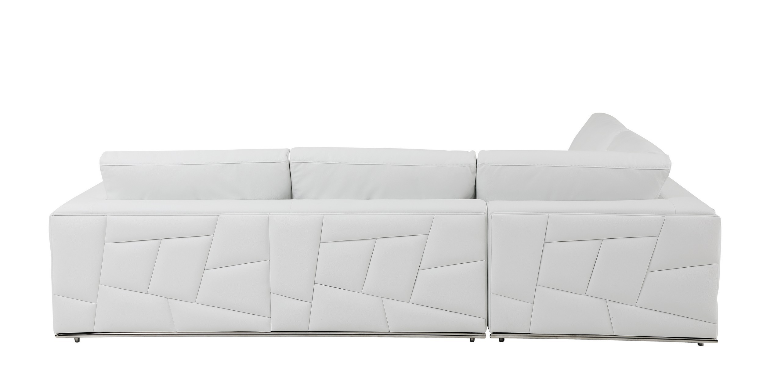 GUF 998 Left Facing Sectional - White, Genuine Italian Leather