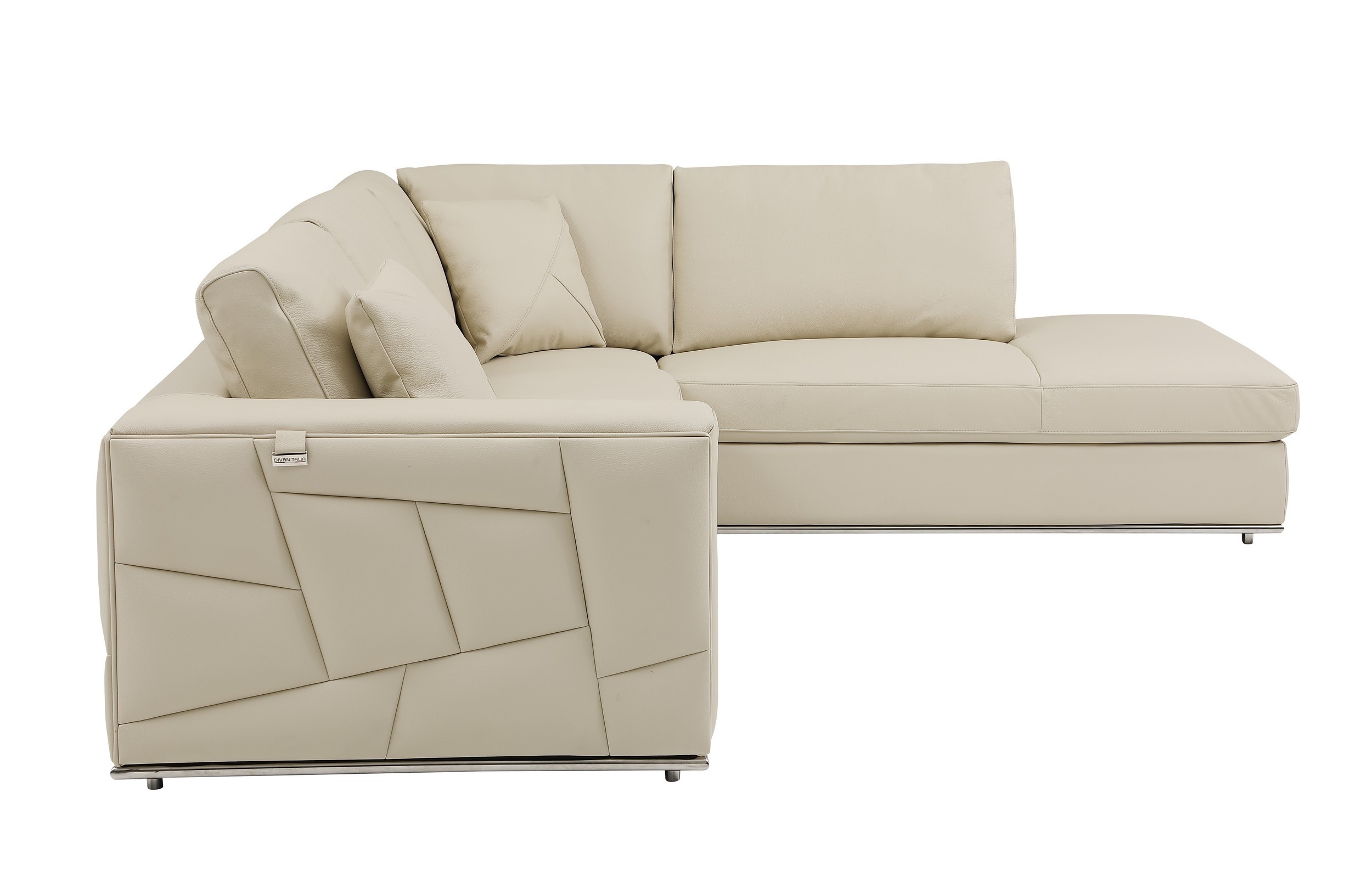 GUF 998 Right Facing Sectional Sofa - Beige, Genuine Italian Leather
