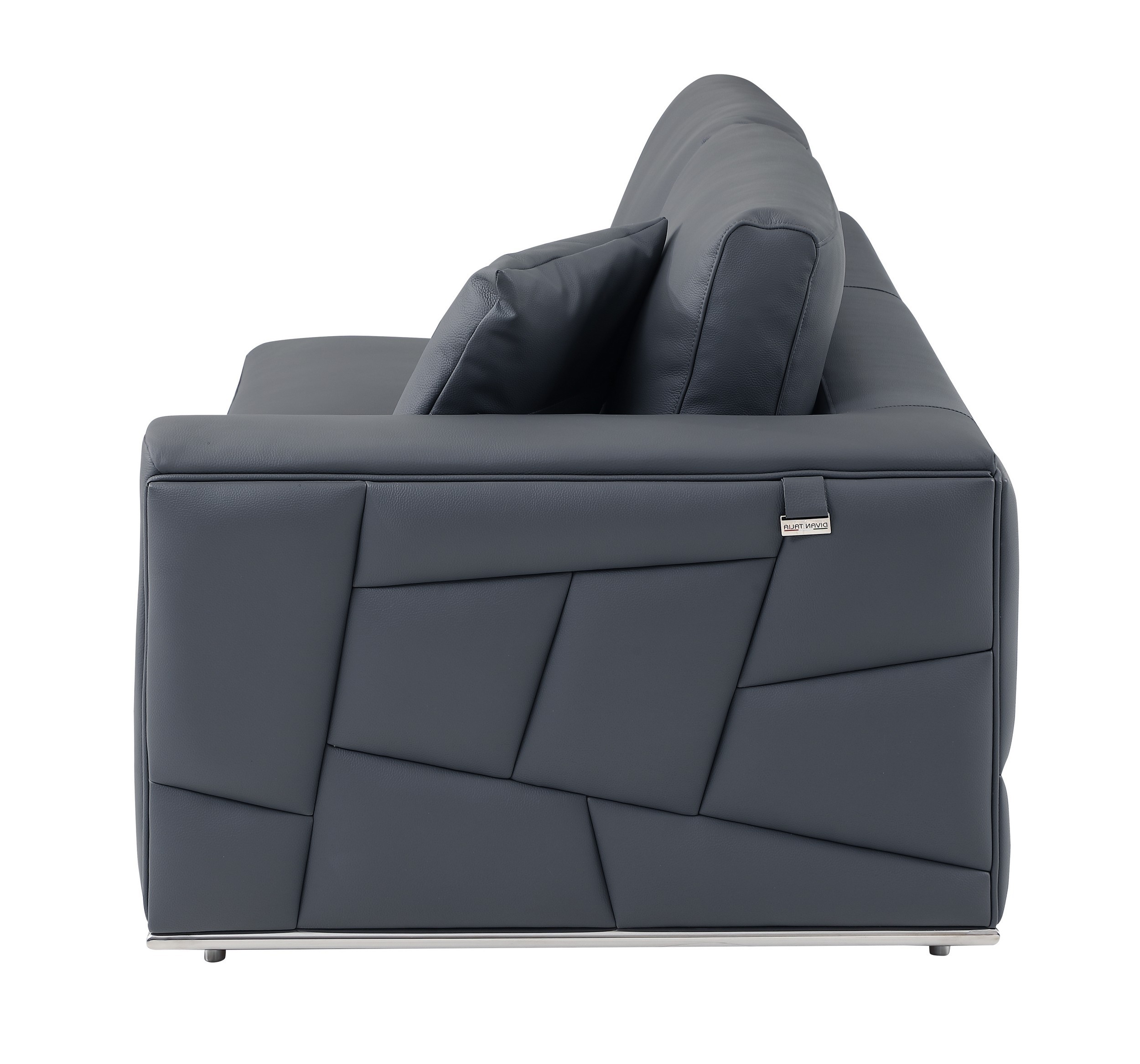 GUF 998 Left Facing Sectional - Dark Gray, Genuine Italian Leather
