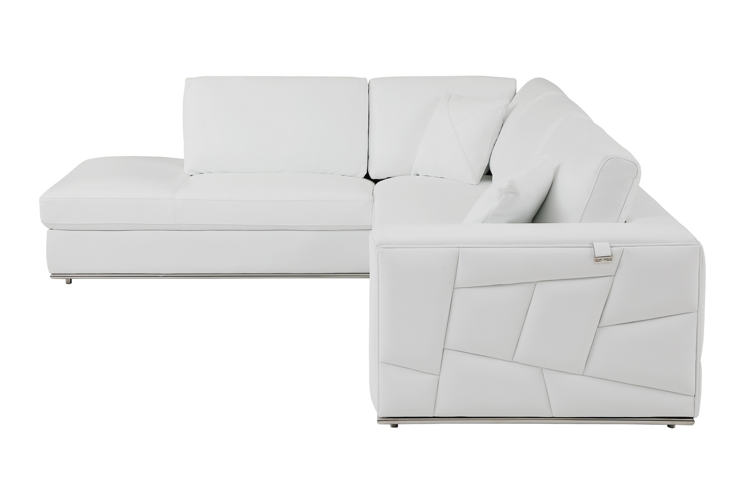 GUF 998 Left Facing Sectional - White, Genuine Italian Leather