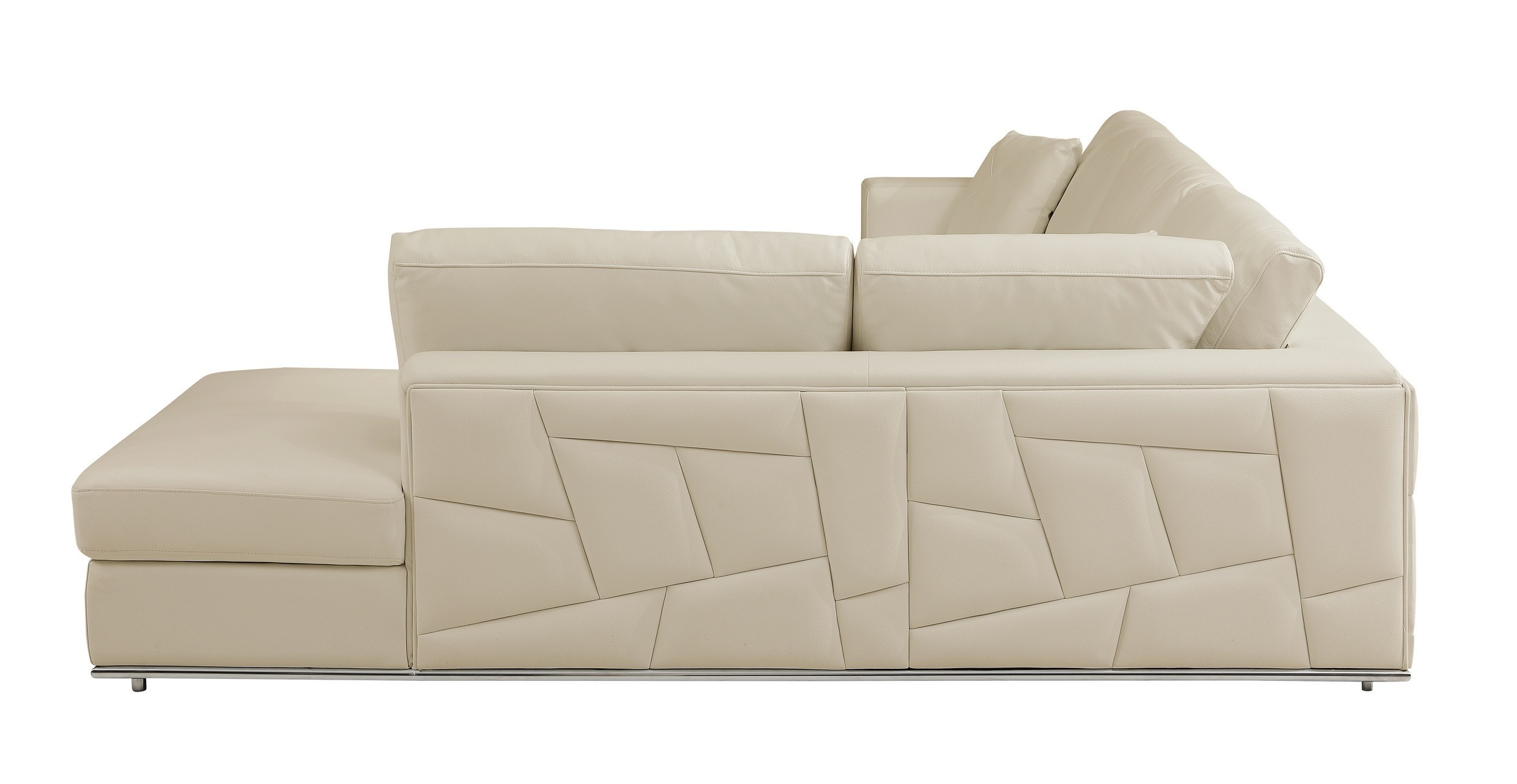 GUF 998 Right Facing Sectional Sofa - Beige, Genuine Italian Leather
