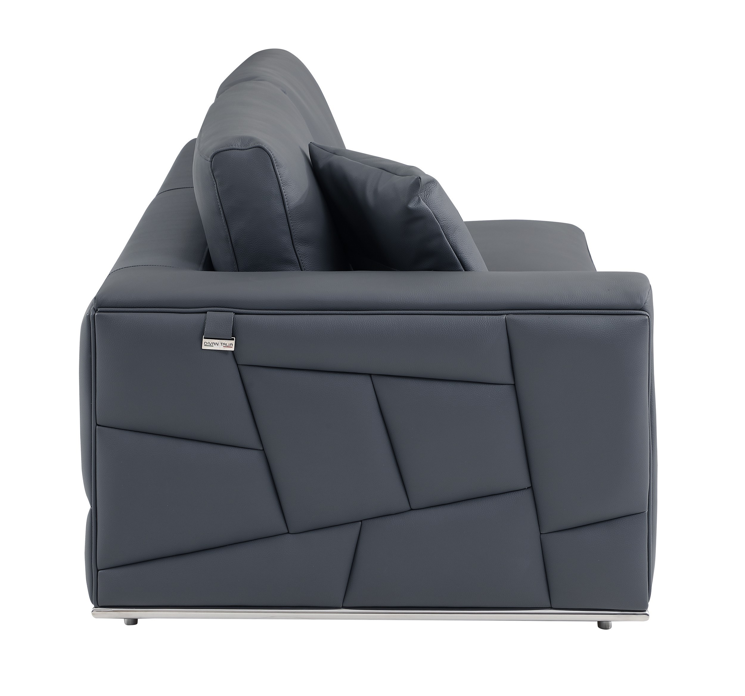 GUF 998 Right Facing Sectional Sofa - Dark Gray, Genuine Italian Leather