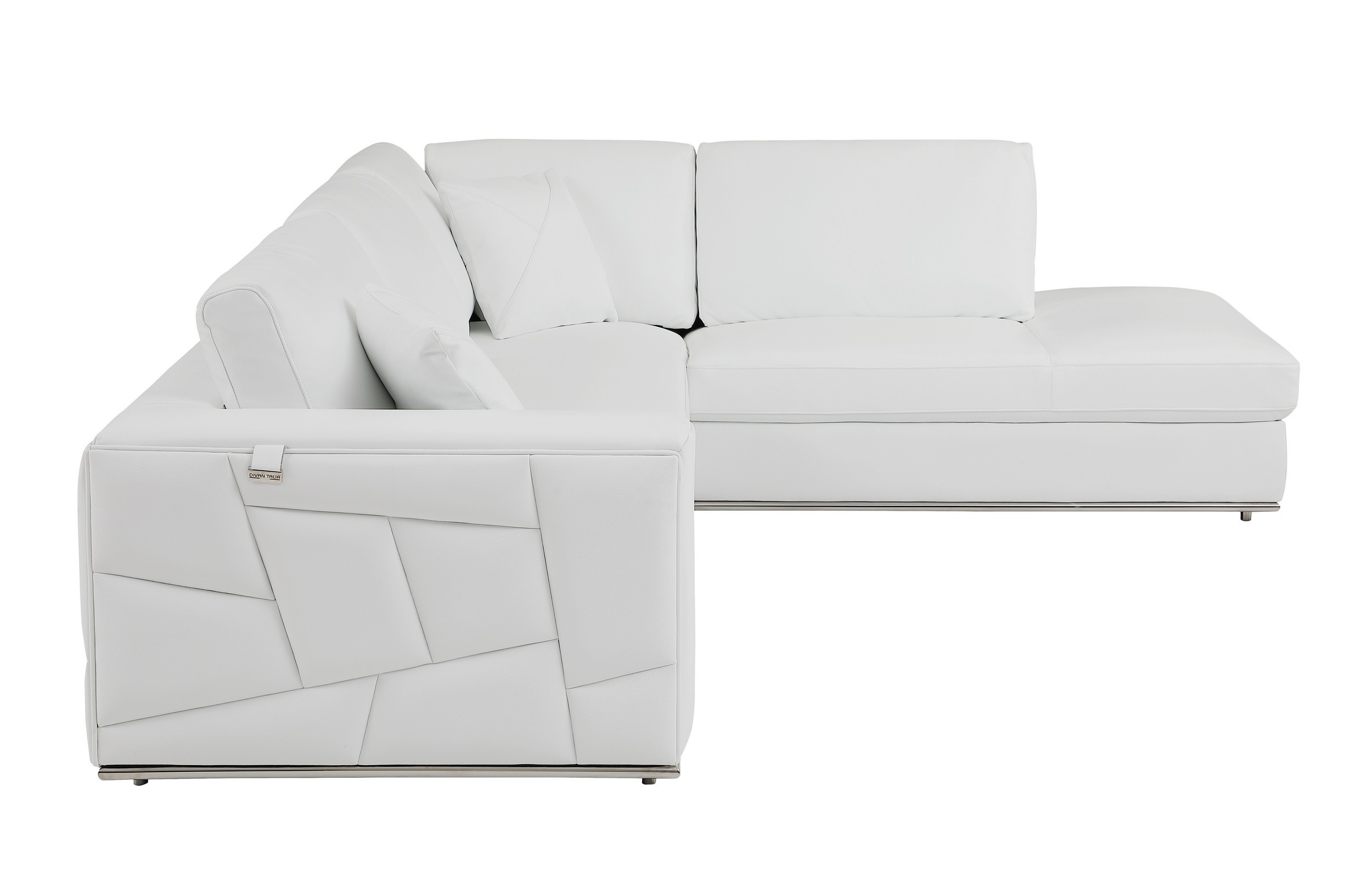GUF 998 Right Facing Sectional Sofa - White, Genuine Italian Leather