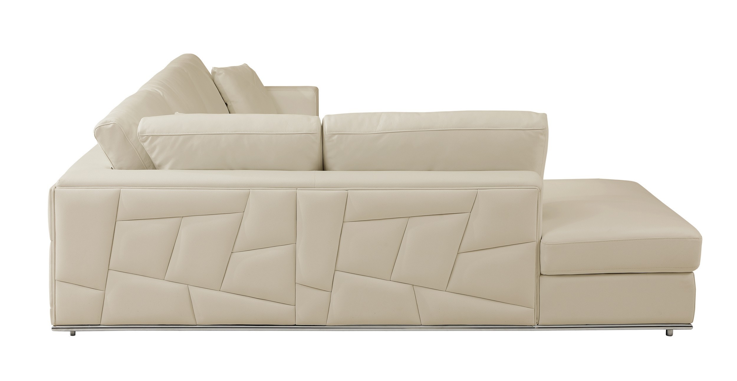 GUF 998 Left Facing Sectional - Cream, Genuine Italian Leather