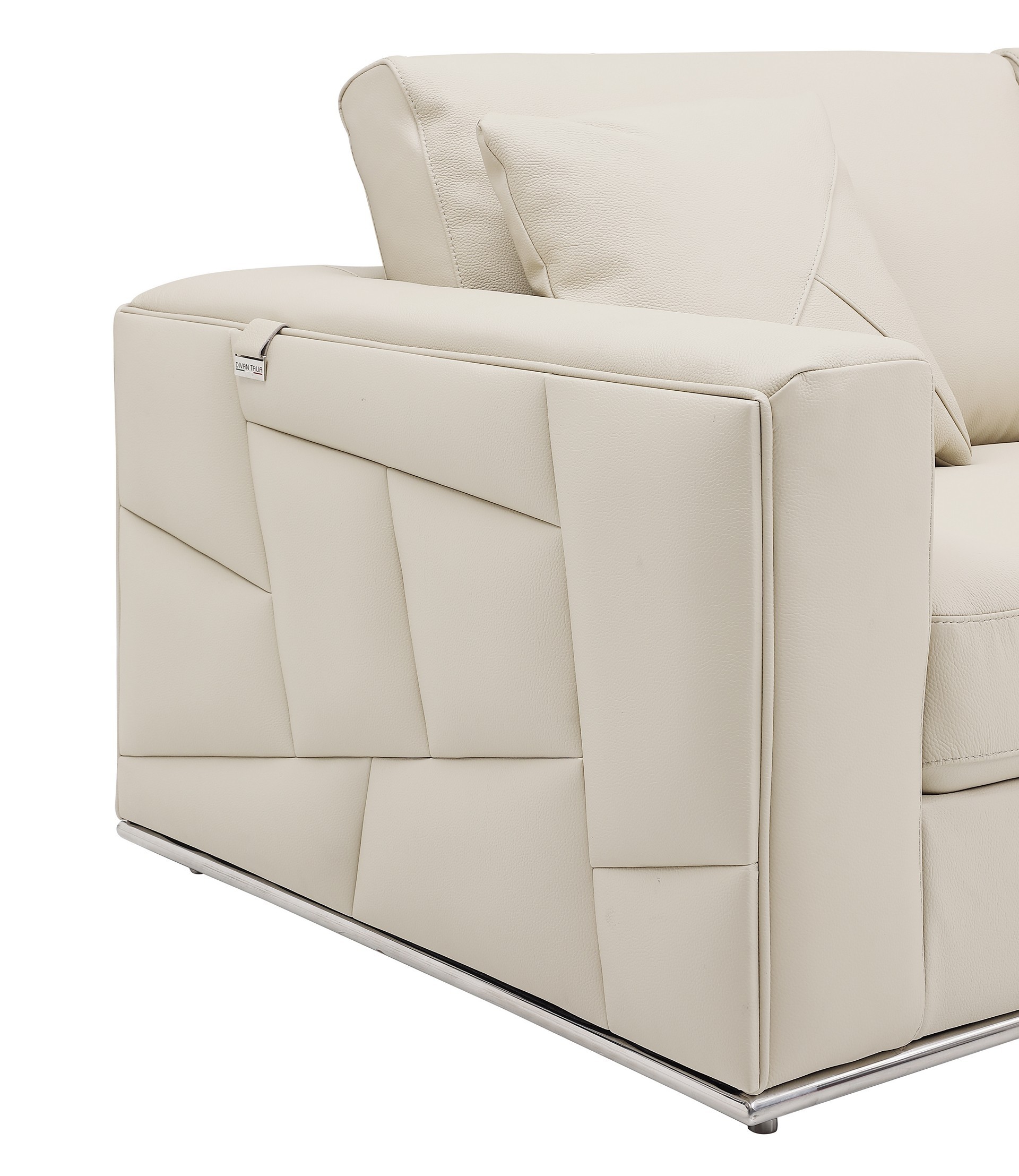 GUF 998 Right Facing Sectional Sofa - Beige, Genuine Italian Leather