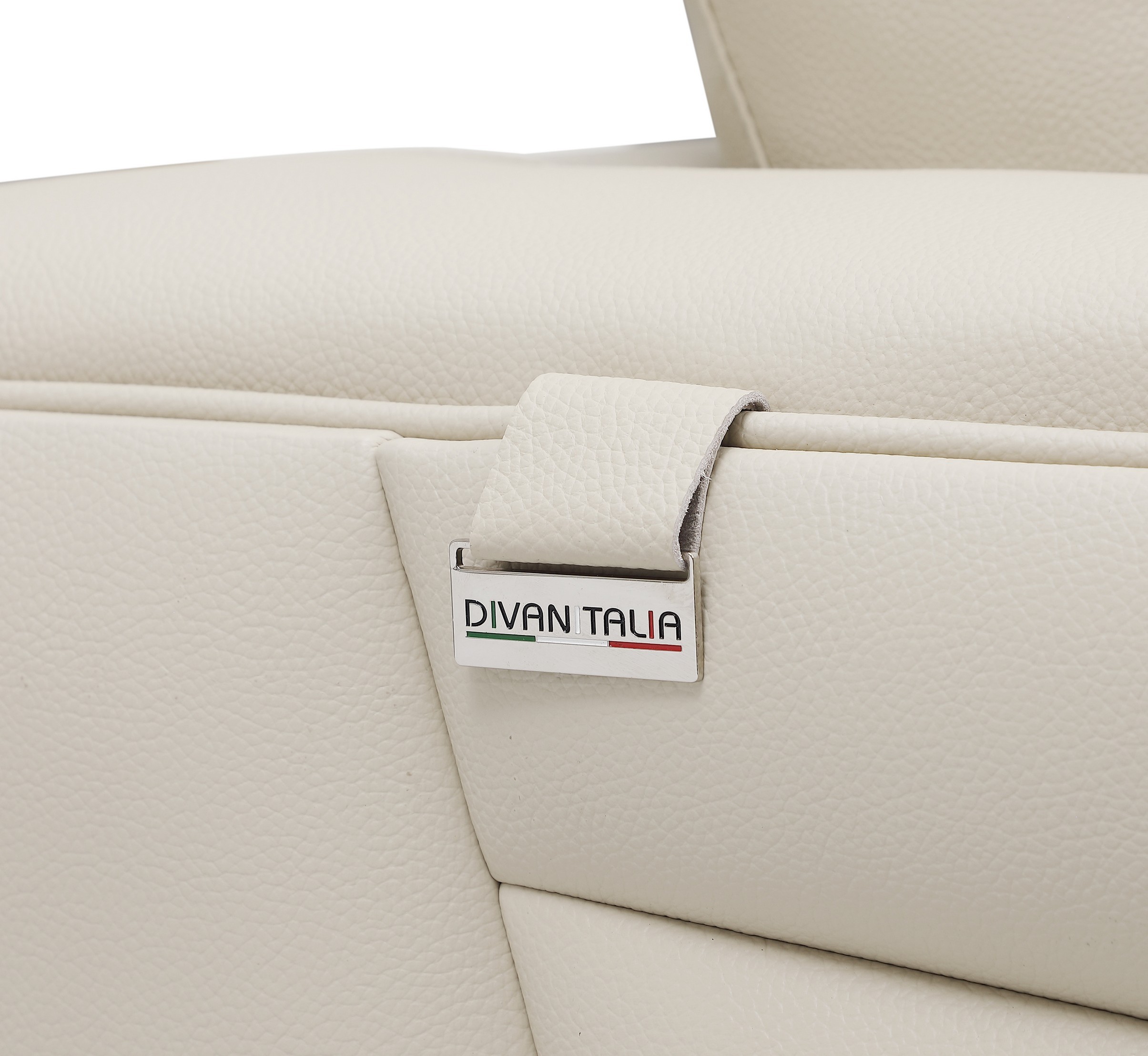 GUF 998 Left Facing Sectional - Cream, Genuine Italian Leather