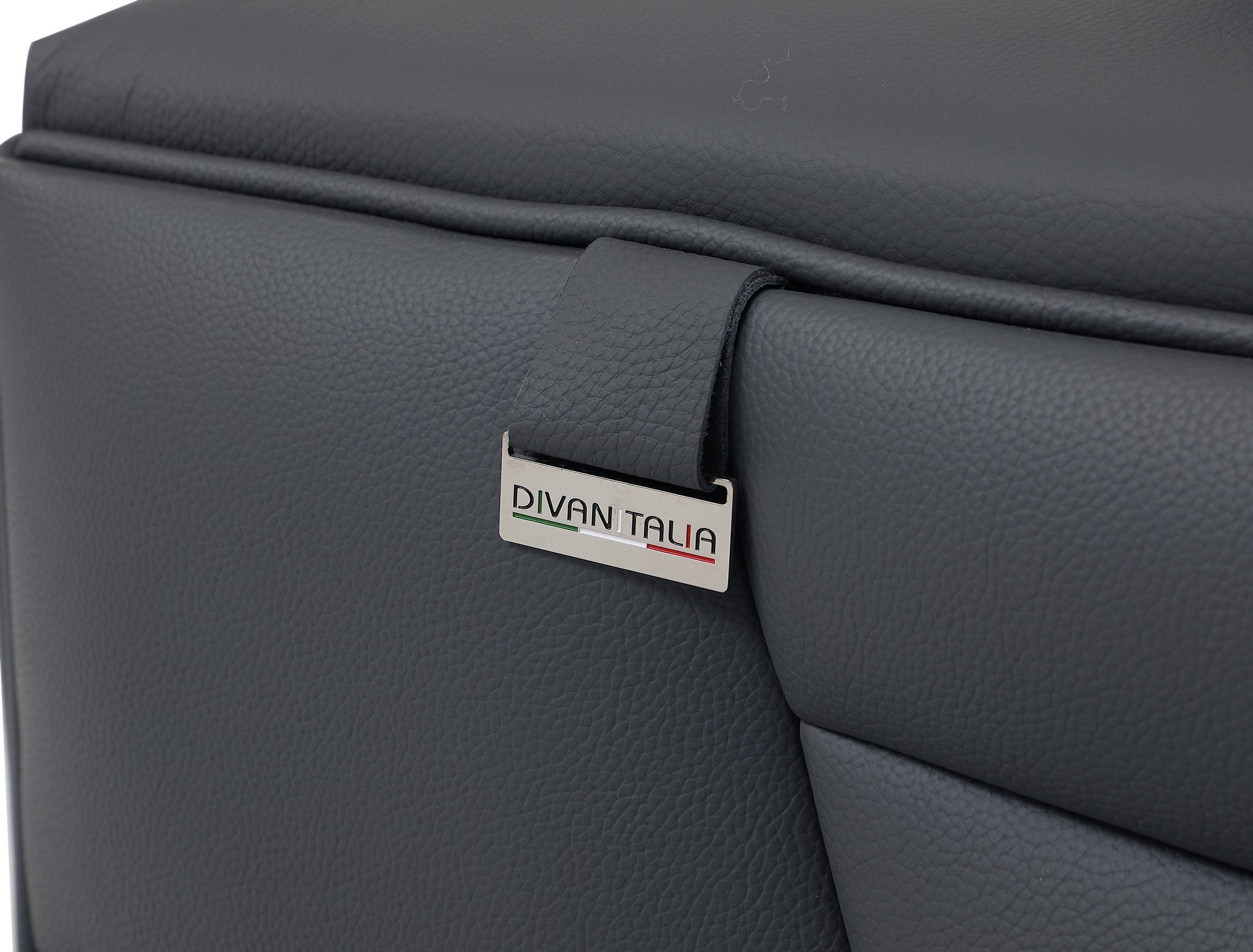 GUF 998 Left Facing Sectional - Dark Gray, Genuine Italian Leather
