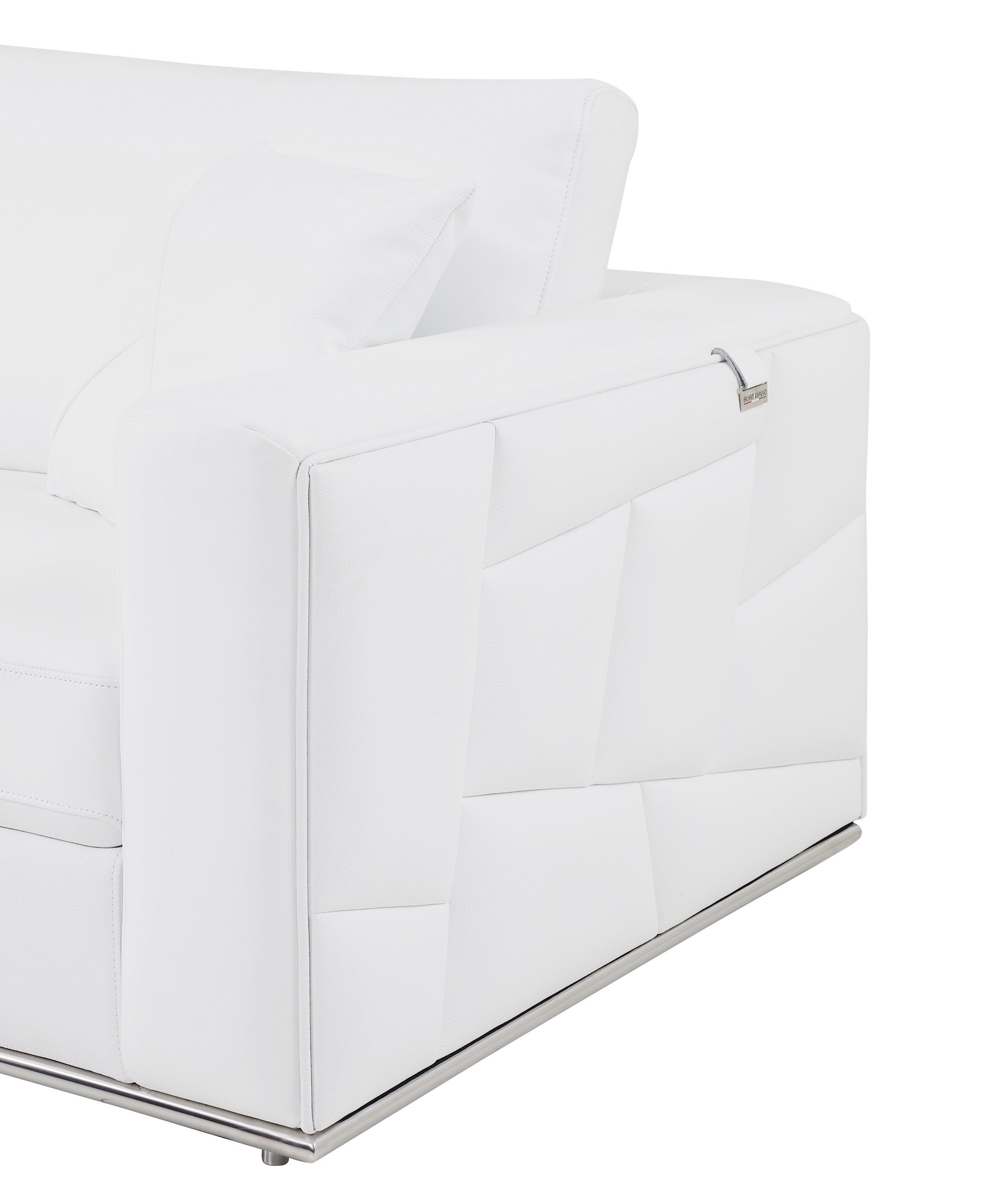 GUF 998 Left Facing Sectional - White, Genuine Italian Leather
