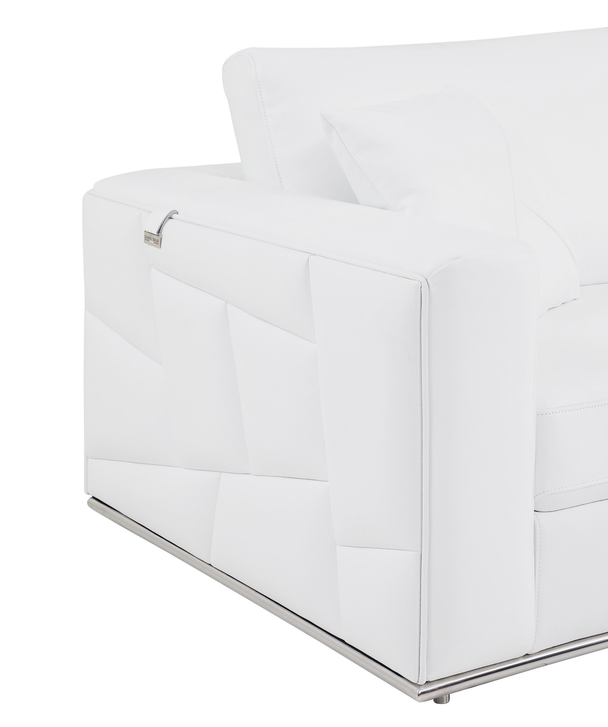 GUF 998 Right Facing Sectional Sofa - White, Genuine Italian Leather
