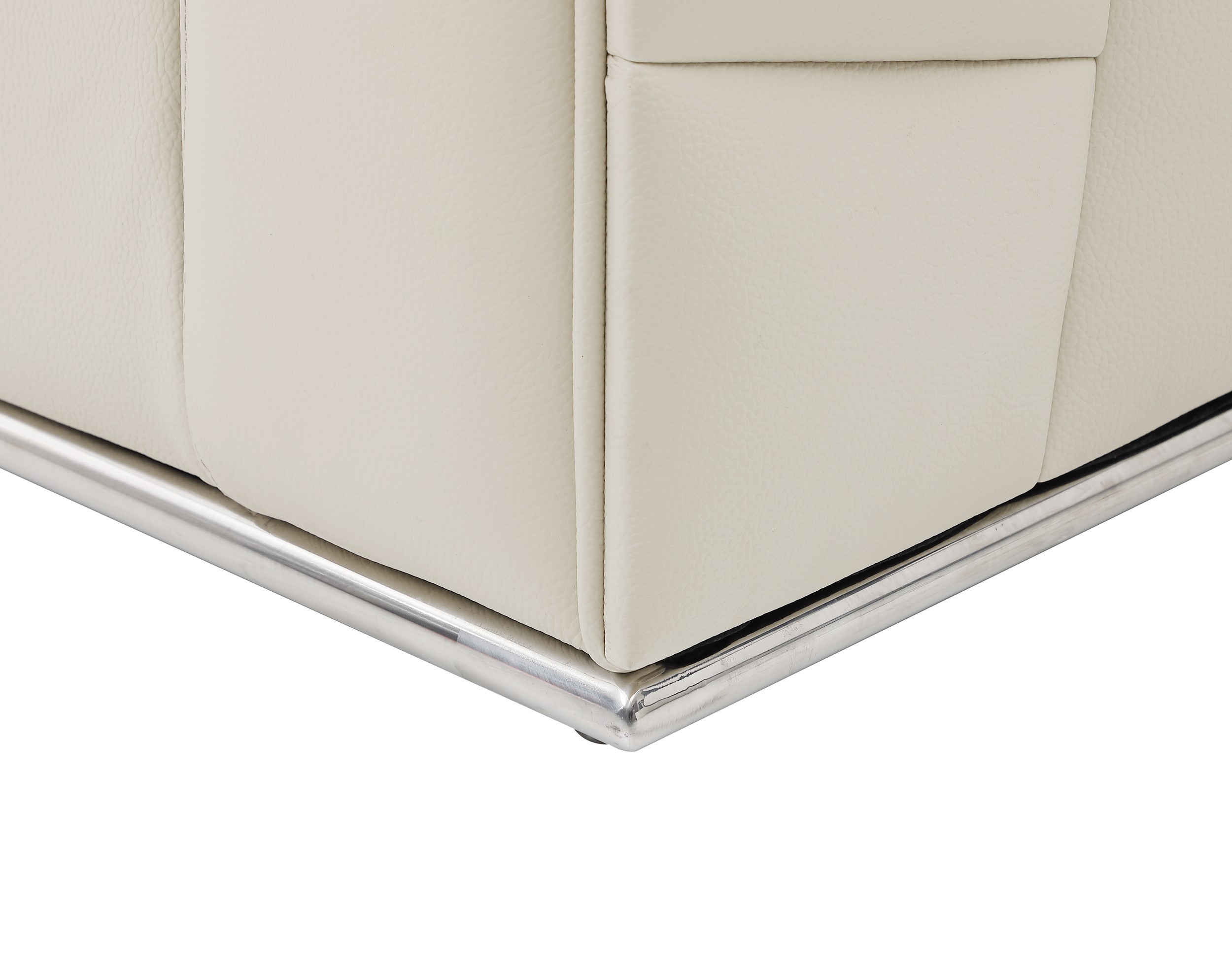 GUF 998 Left Facing Sectional - Cream, Genuine Italian Leather
