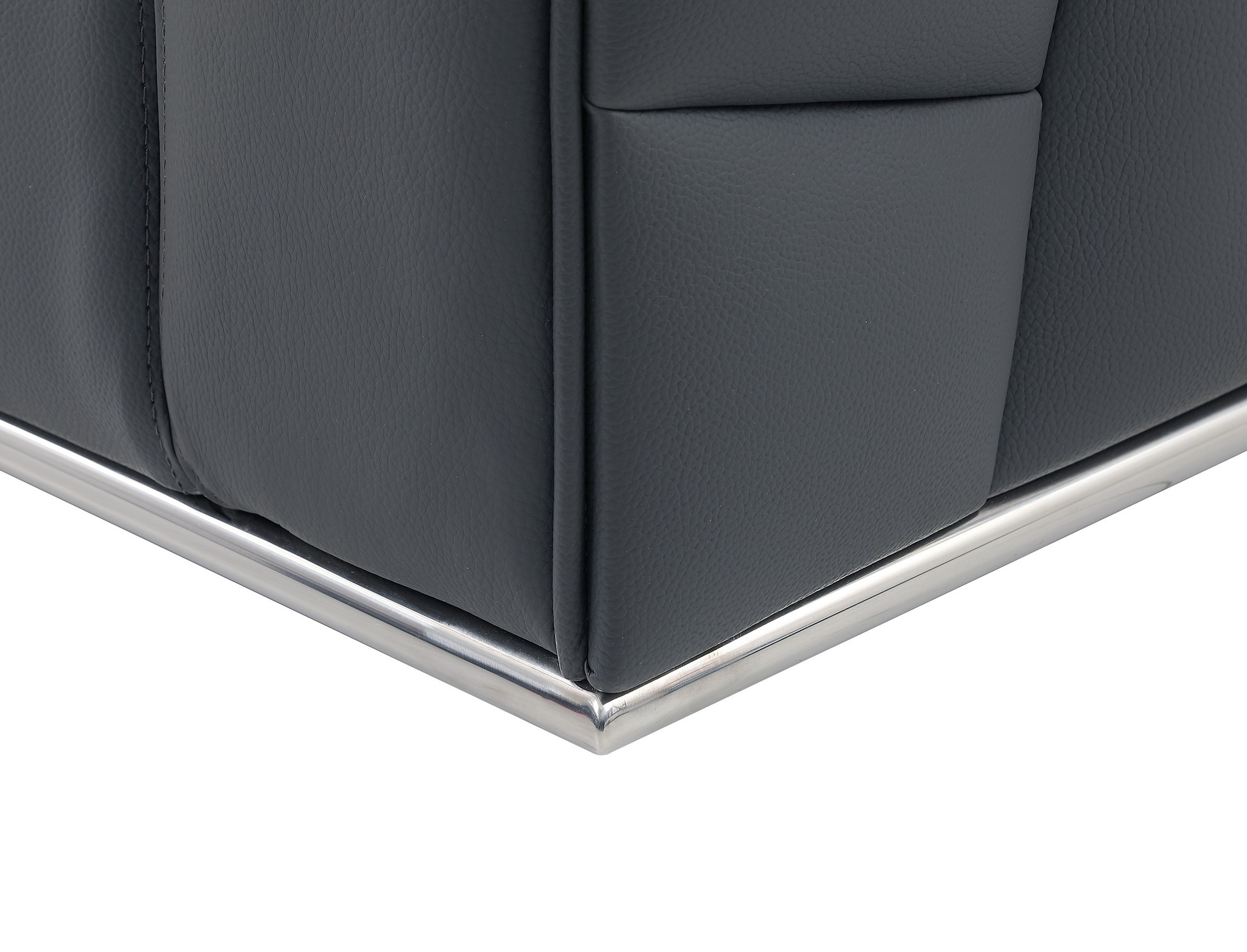 GUF 998 Left Facing Sectional - Dark Gray, Genuine Italian Leather