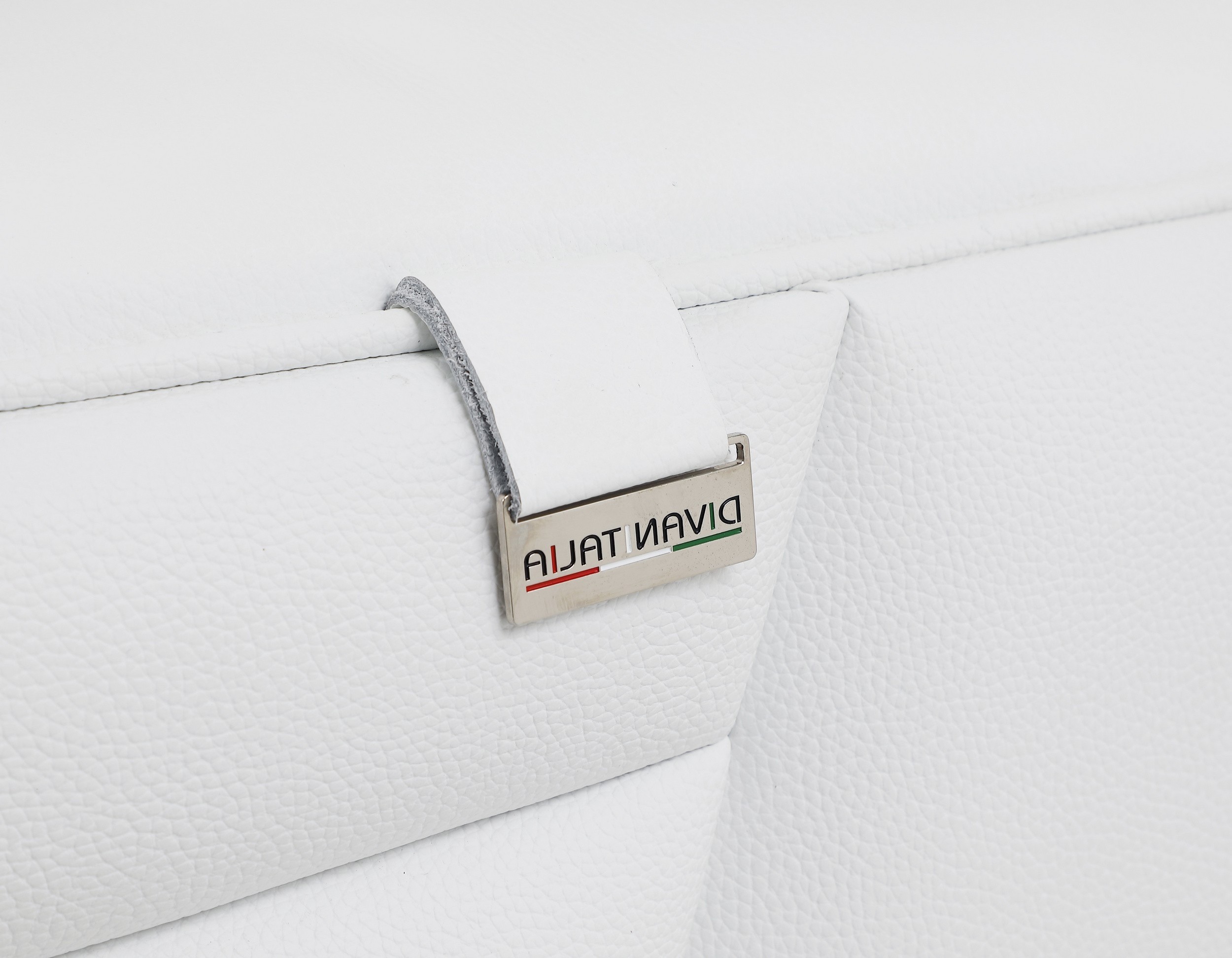 GUF 998 Left Facing Sectional - White, Genuine Italian Leather