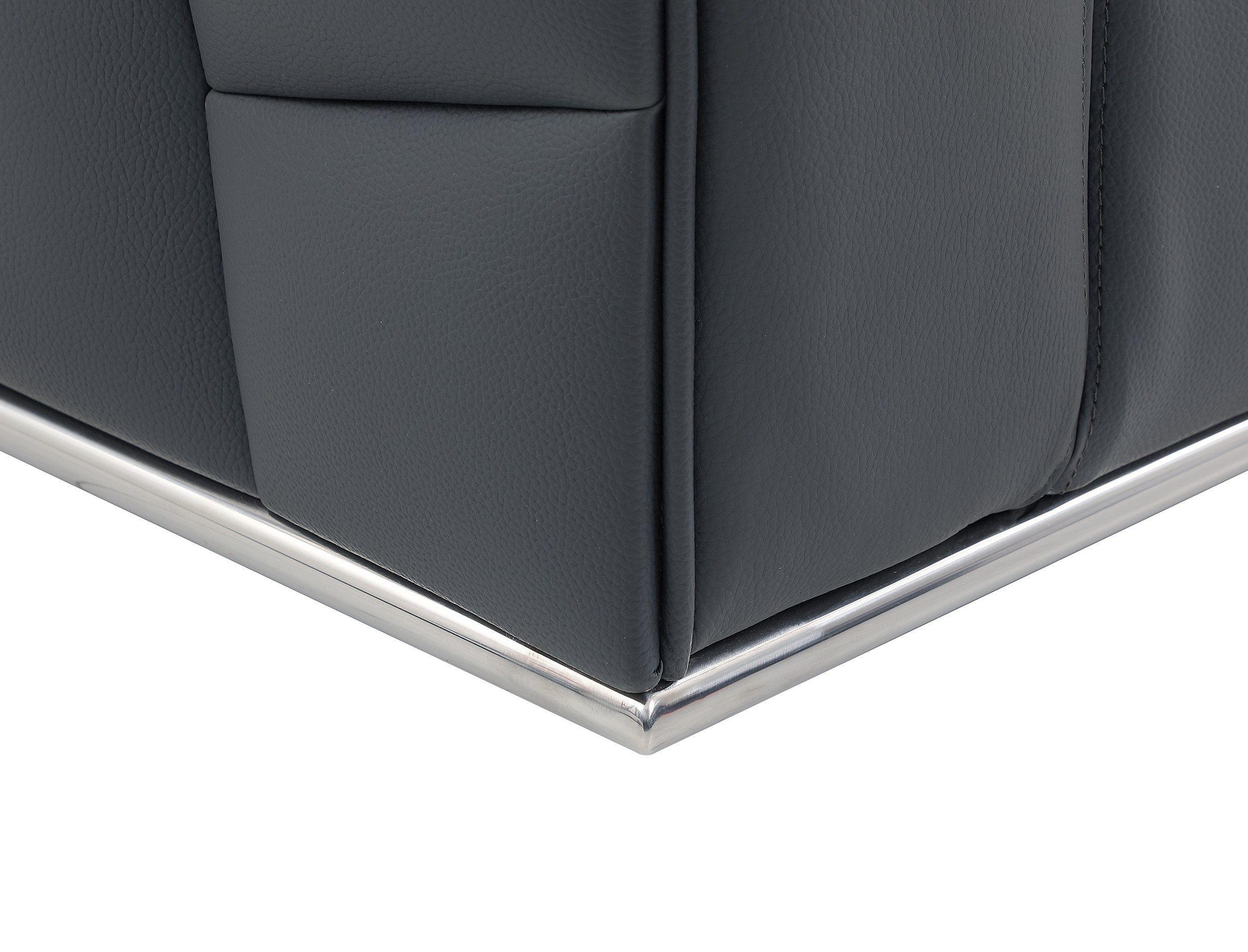 GUF 998 Right Facing Sectional Sofa - Dark Gray, Genuine Italian Leather
